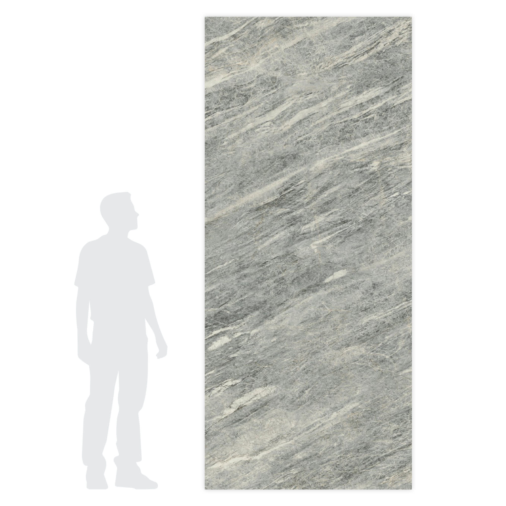 Carrelage effet Marbre Gris Celeste 278x120x0,6 cm Silk Sorvella - Mur intérieur