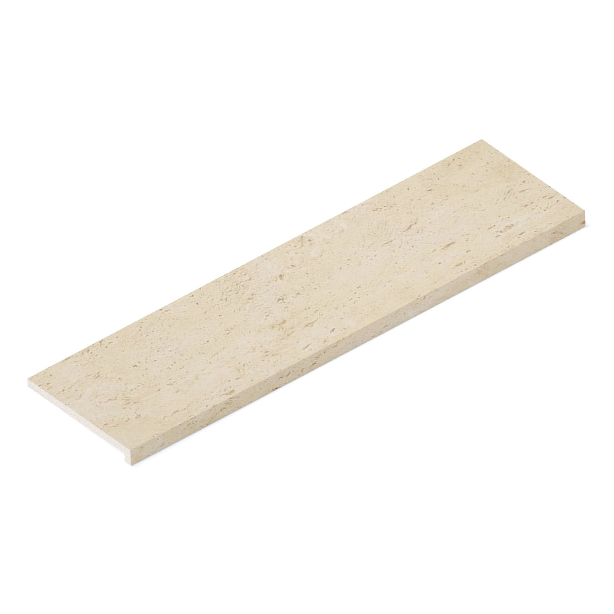 Margelle de piscine effet Travertin Beige Vein Cut 120x33x2 cm Bord Droit avec retombée Neravio