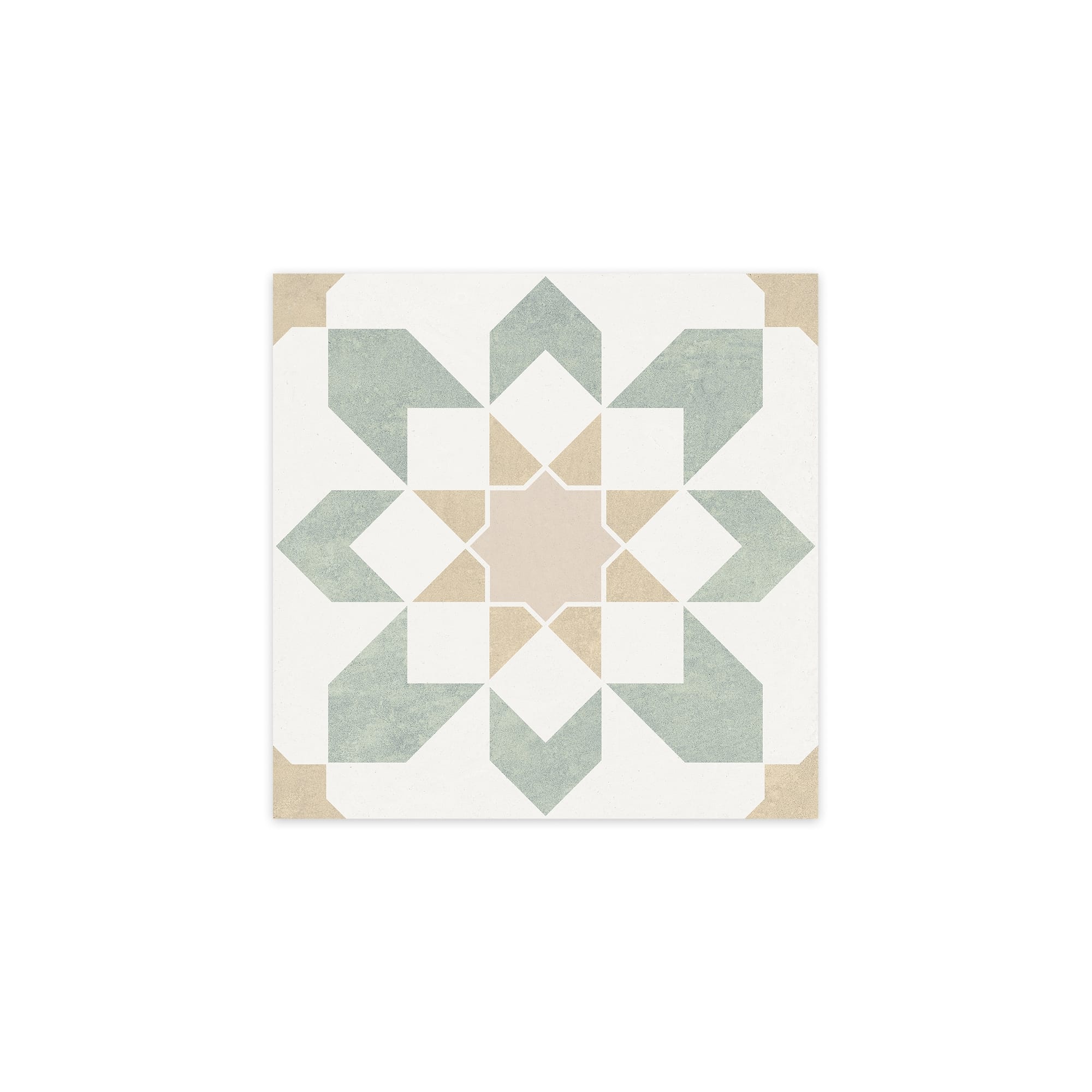 Carrelage effet Carreau ciment Levoria Vert 22,3x22,3x0,9 cm Elior - Sol et mur intérieur