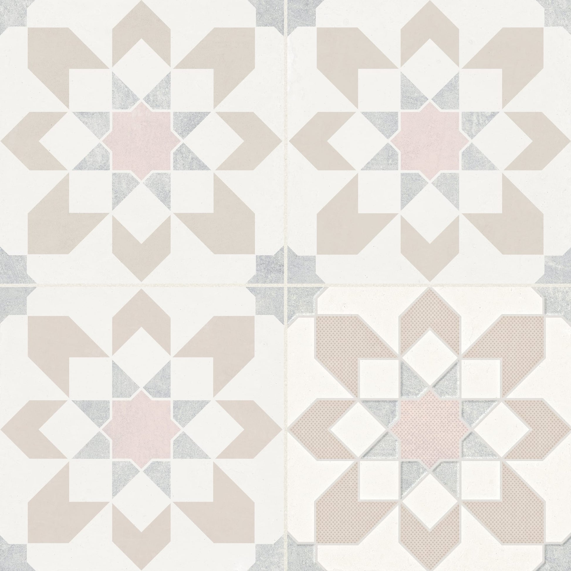 Carrelage effet Carreau ciment Levoria Greige 22,3x22,3x0,9 cm Elior - Sol et mur intérieur