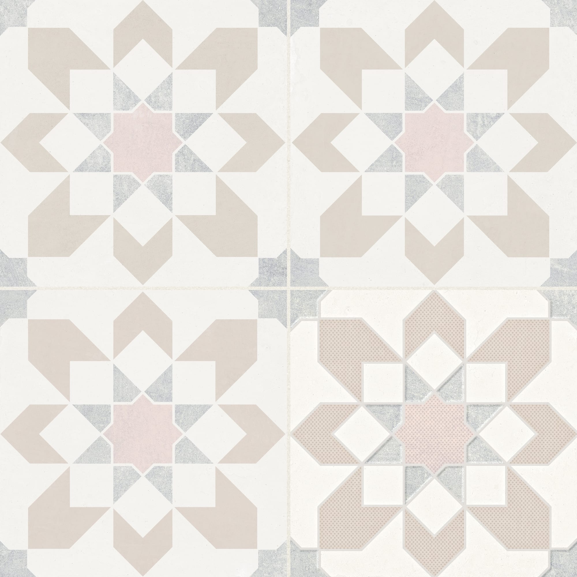 Carrelage effet Carreau ciment Levoria Greige 22,3x22,3x0,9 cm Elior - Sol et mur intérieur