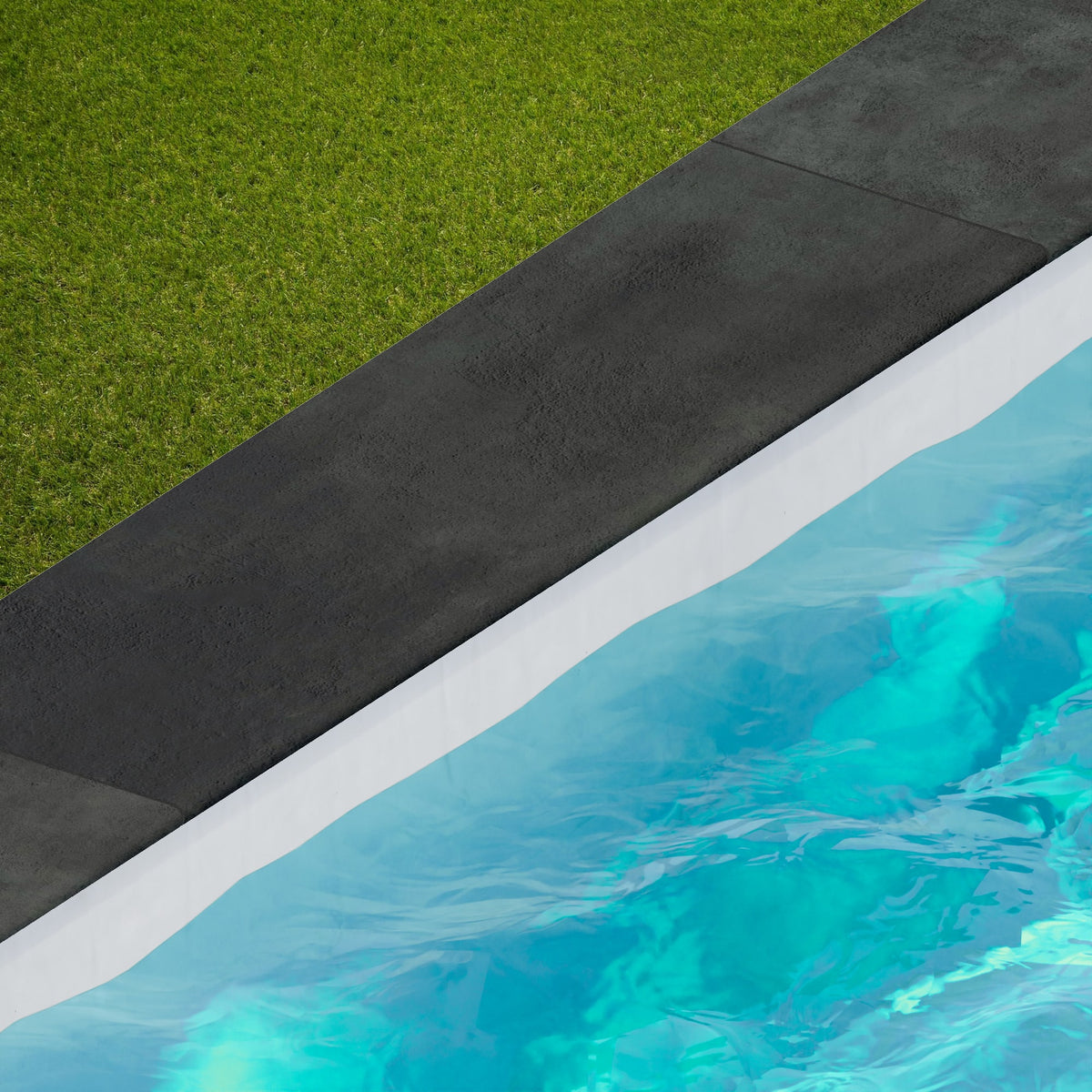 Margelle de piscine effet Béton Gris Nuit 120x33x2 cm Bord 1/2 Rond Gravino