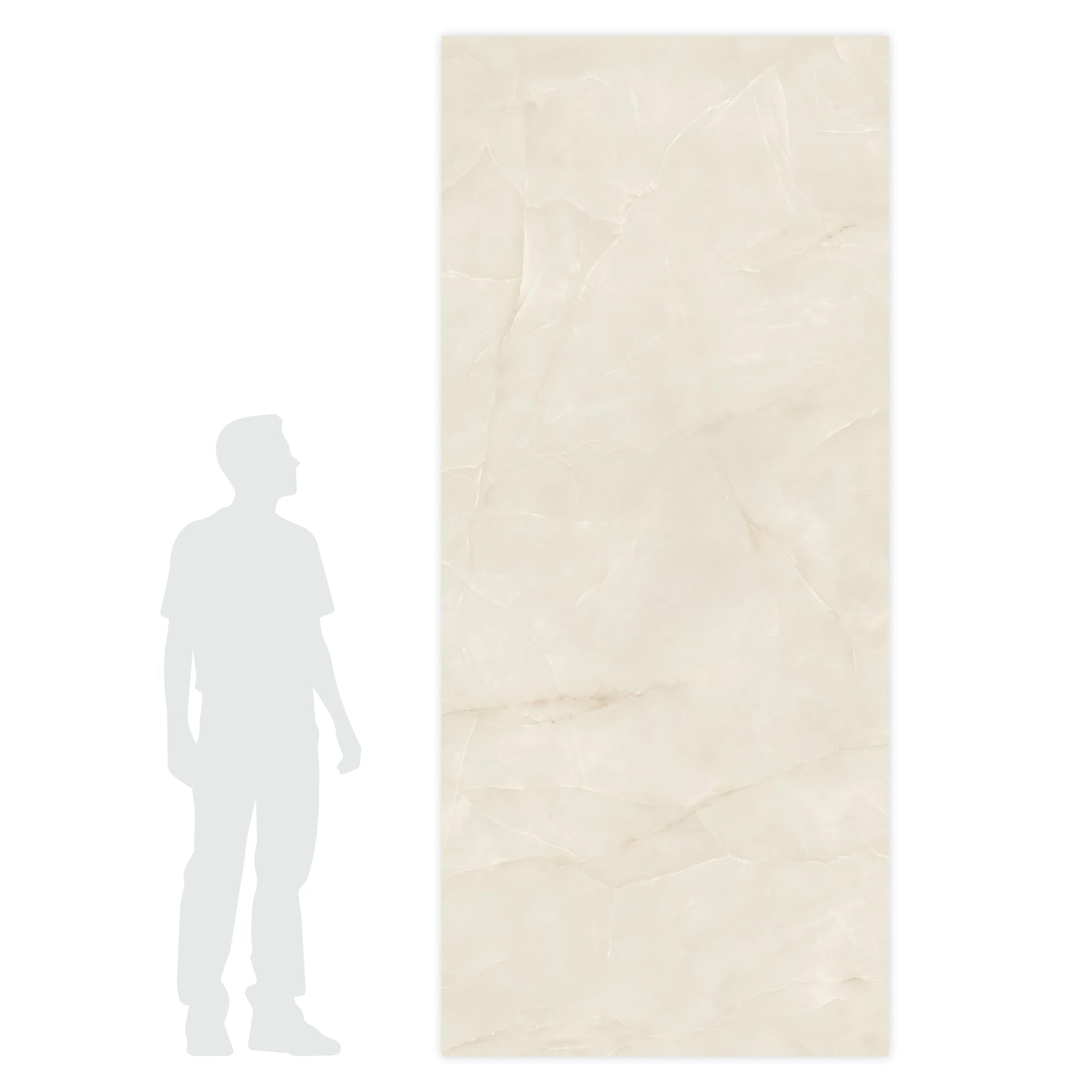 Carrelage effet Onyx Blanc Opalin 278x120x0,6 cm Brillant Nerolio - Mur intérieur