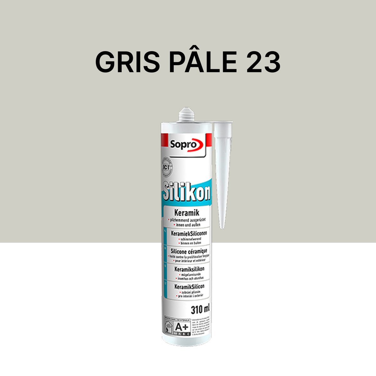 Mastic silicone spécial carrelage - Gris pâle 23 - 310 ml