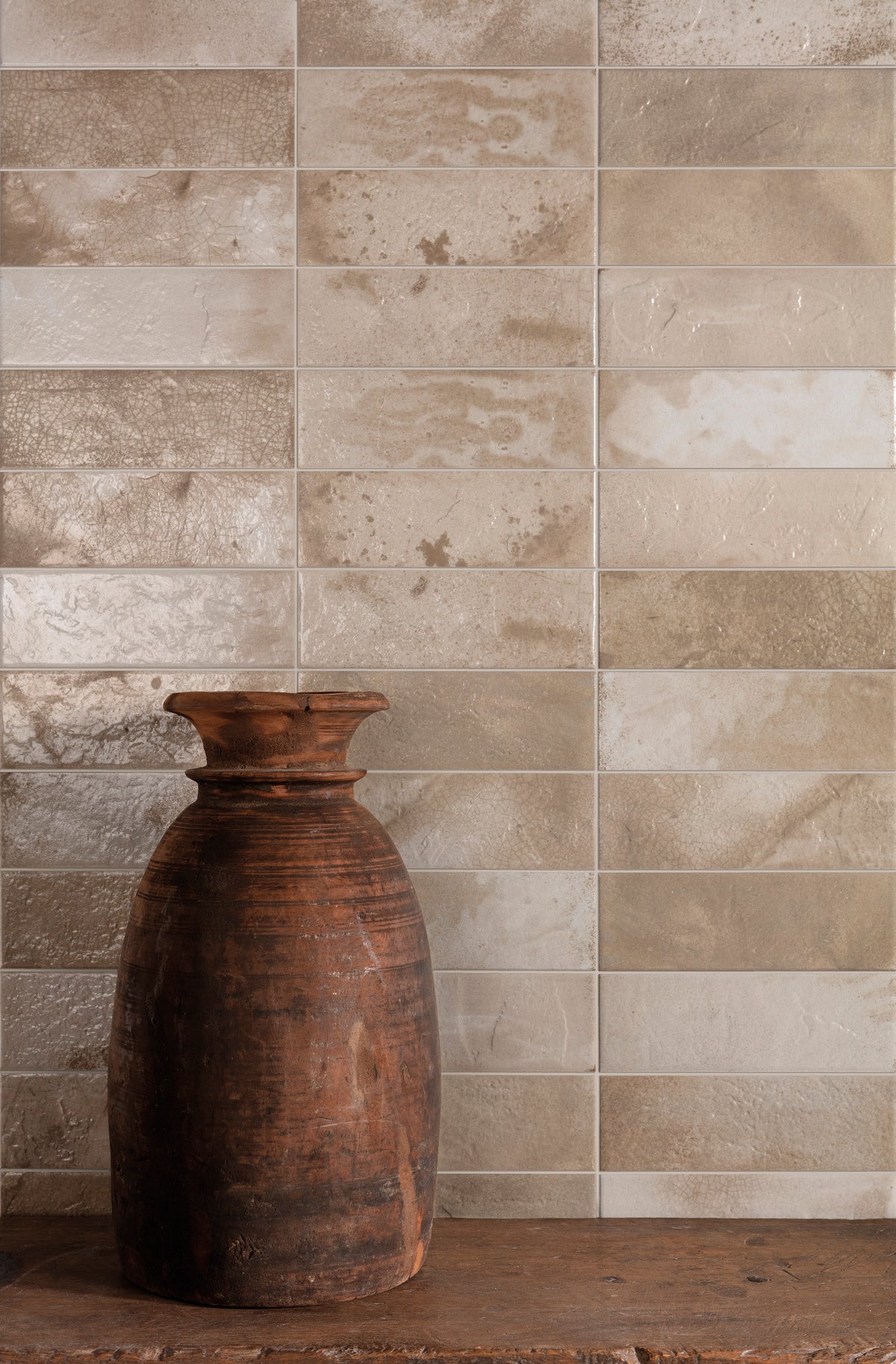 Carrelage Vintage effet Zellige Beige 40x20x1,03 cm Patrina - Mur intérieur