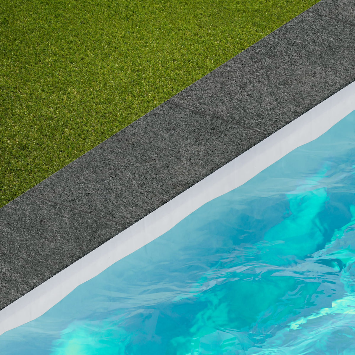 Margelle de piscine effet Pierre Quartzite Gris Carbone 60x30x2 cm Bord 1/2 Rond Venturo