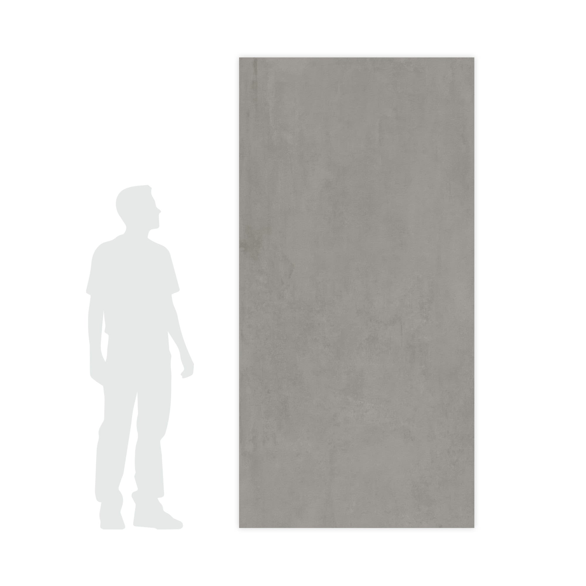 Carrelage effet Béton Gris Cendré 240x120x0,9 cm Mat Gravino - Mur intérieur
