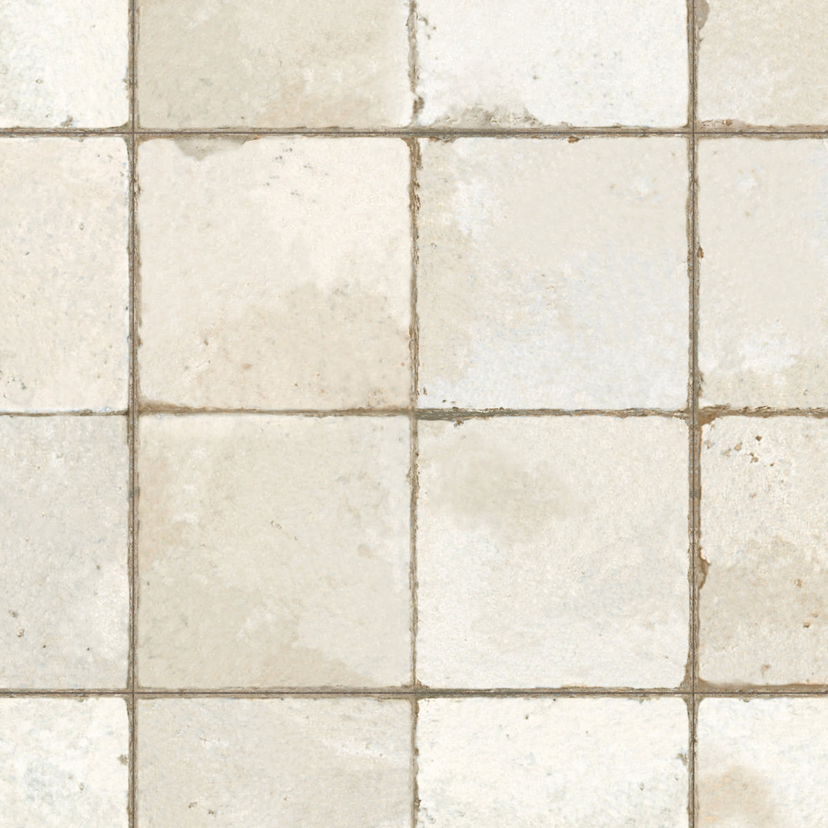 Carrelage Vintage effet Carreau ciment Blanc 45x45x0,95 cm Azoria - Sol et mur intérieur