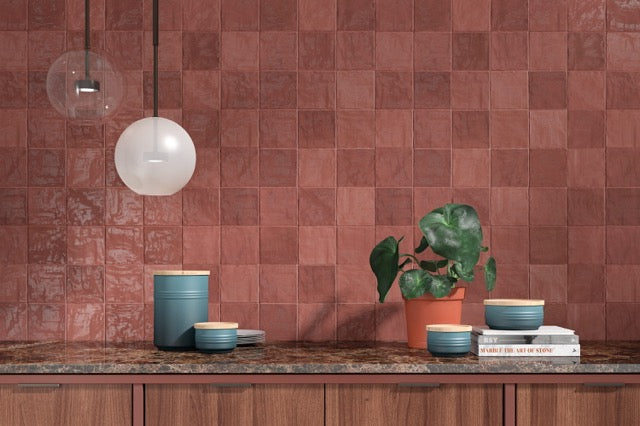 Carrelage imitation Zellige Rouge