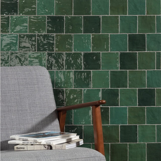 Carrelage imitation Zellige Vert