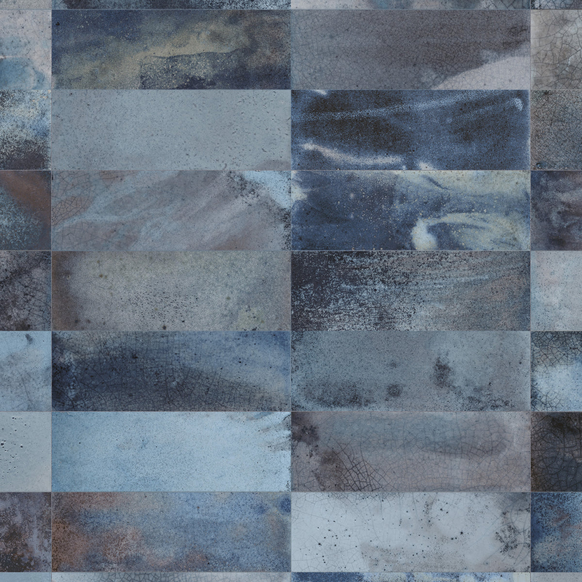 Carrelage Vintage effet Zellige Bleu 40x20x1,03 cm Patrina - Mur intérieur