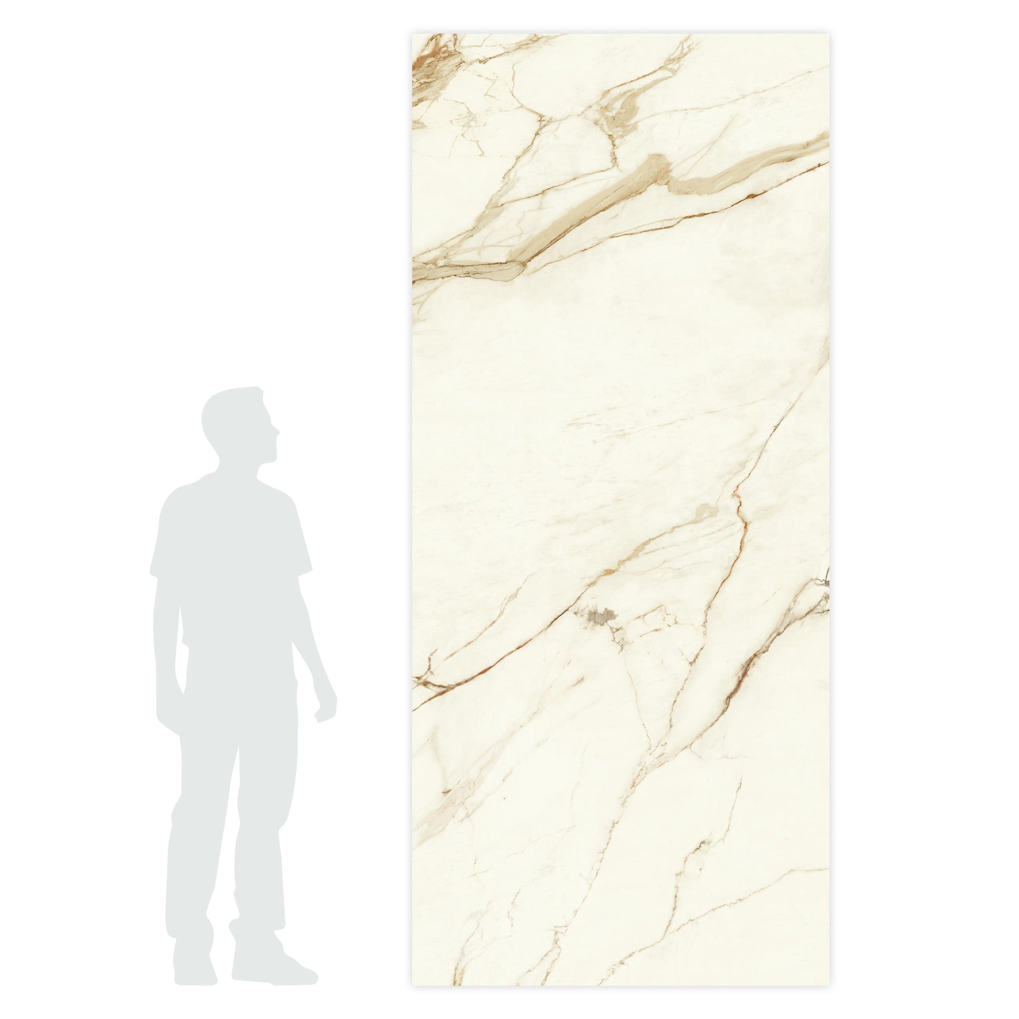 Carrelage effet Marbre Blanc Calacatta Supreme 278x120x0,6 cm Brillant Faventa - Mur intérieur