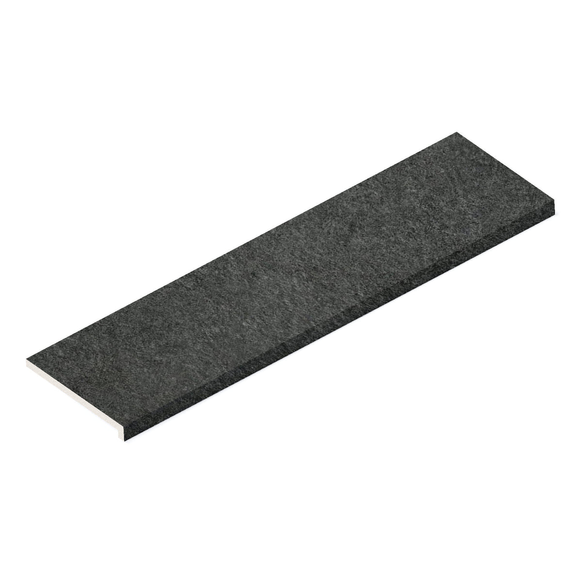 Margelle de piscine effet Pierre Quartzite Gris Carbone 120x33x2 cm Bord Droit avec retombée Venturo