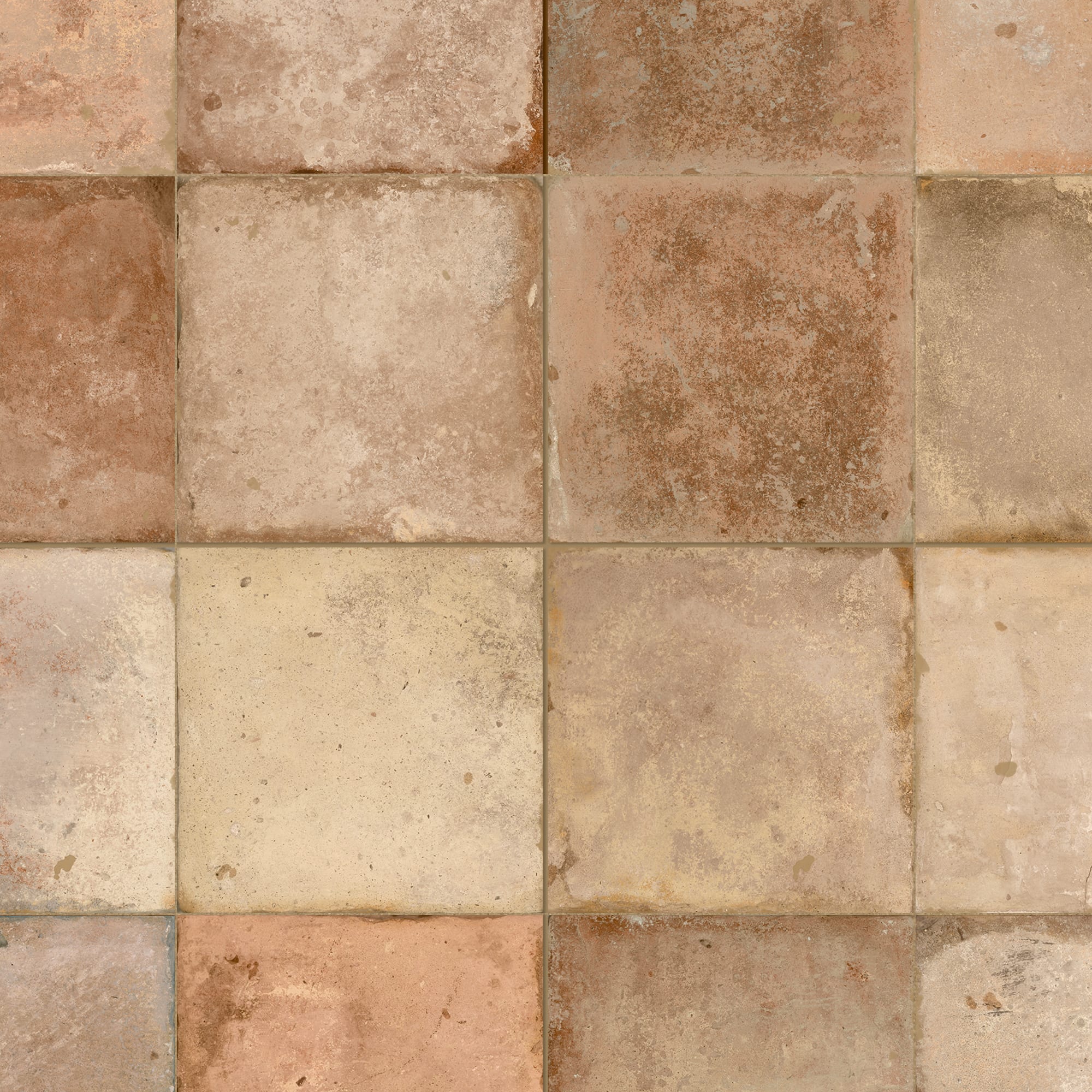 Carrelage Vintage effet Terre cuite Nature 45x45x0,95 cm Terravia - Sol et mur intérieur