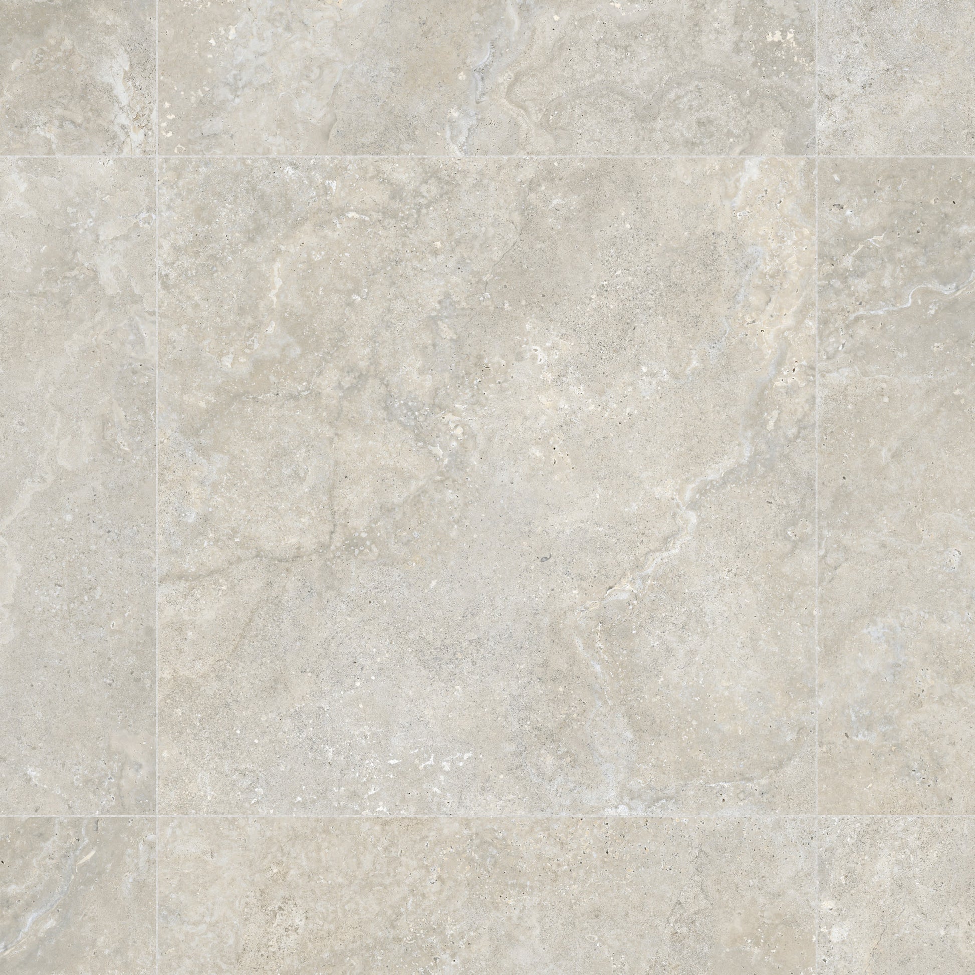 Carrelage effet Travertin Gris Beige 90x90x0,9 cm In&Out Castorel - Sol et mur intérieur et Sol extérieur