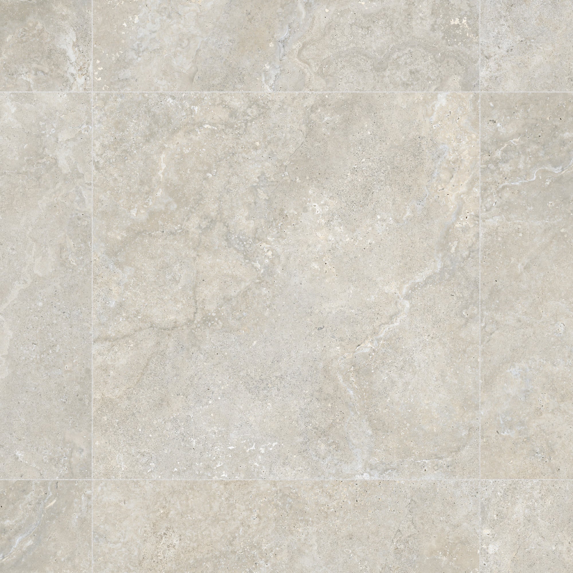 Carrelage effet Travertin Gris Beige 90x90x0,9 cm In&Out Castorel - Sol et mur intérieur et Sol extérieur