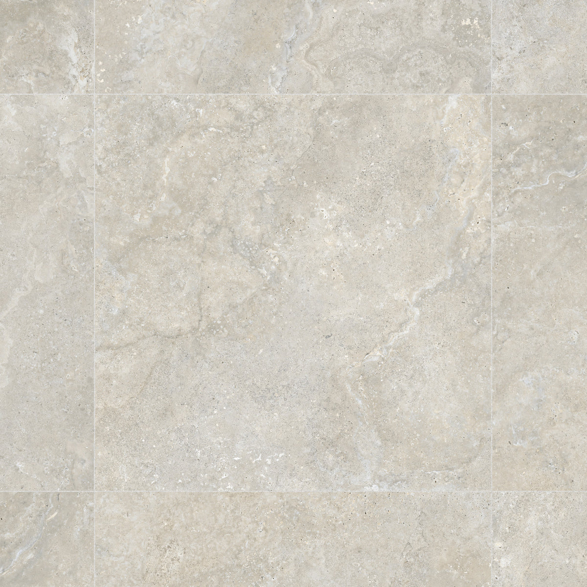 Carrelage effet Travertin Gris Beige 90x90x0,9 cm In&Out Castorel - Sol et mur intérieur et Sol extérieur