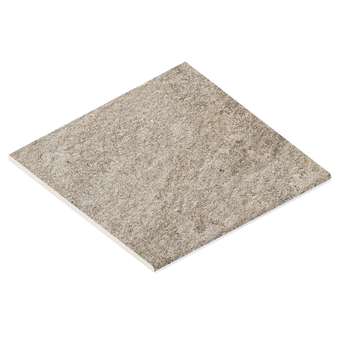 Margelle de piscine effet Pierre Quartzite Gris Argent 60x60x2 cm Bord 1/2 Rond Salvero