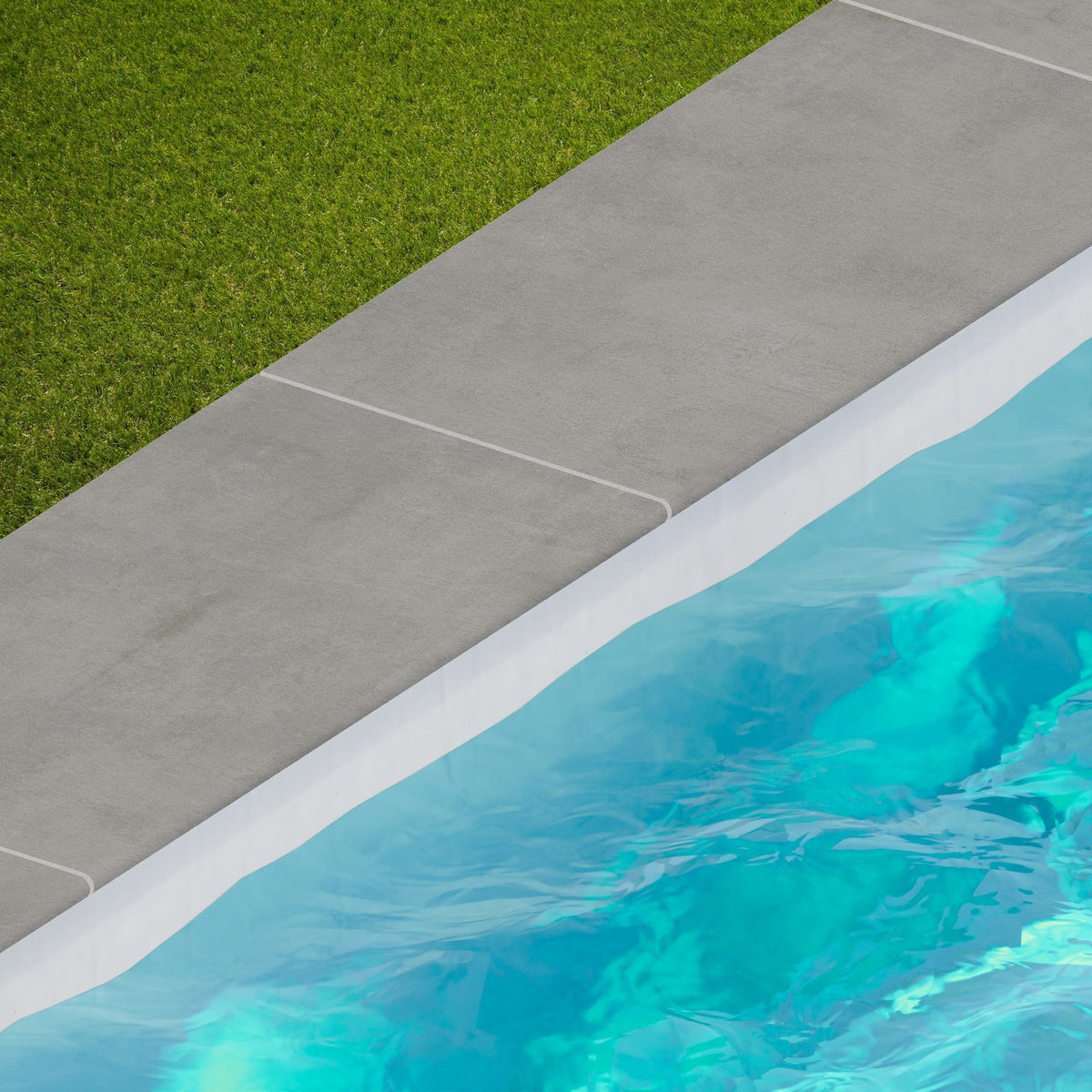Margelle de piscine effet Béton Gris Cendré 80x40x2 cm Bord 1/2 Rond Gravino