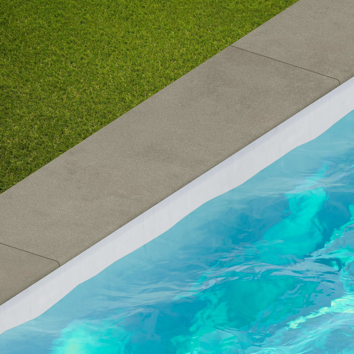 Margelle de piscine effet Béton Gris Terre 120x33x2 cm Bord 1/2 Rond Vetrano