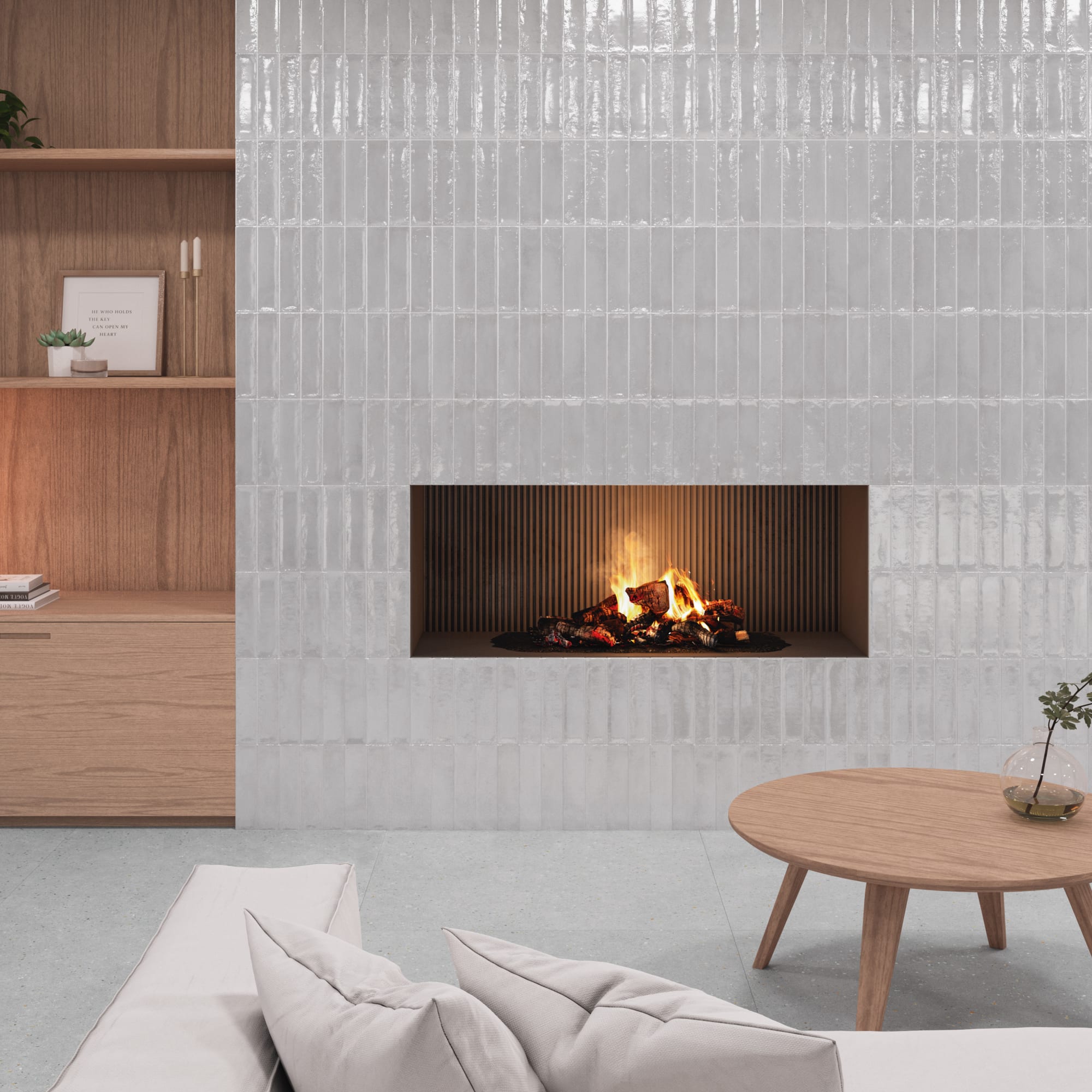 Carrelage effet Zellige Gris 24,6x6x0,85 cm Montel - Mur intérieur