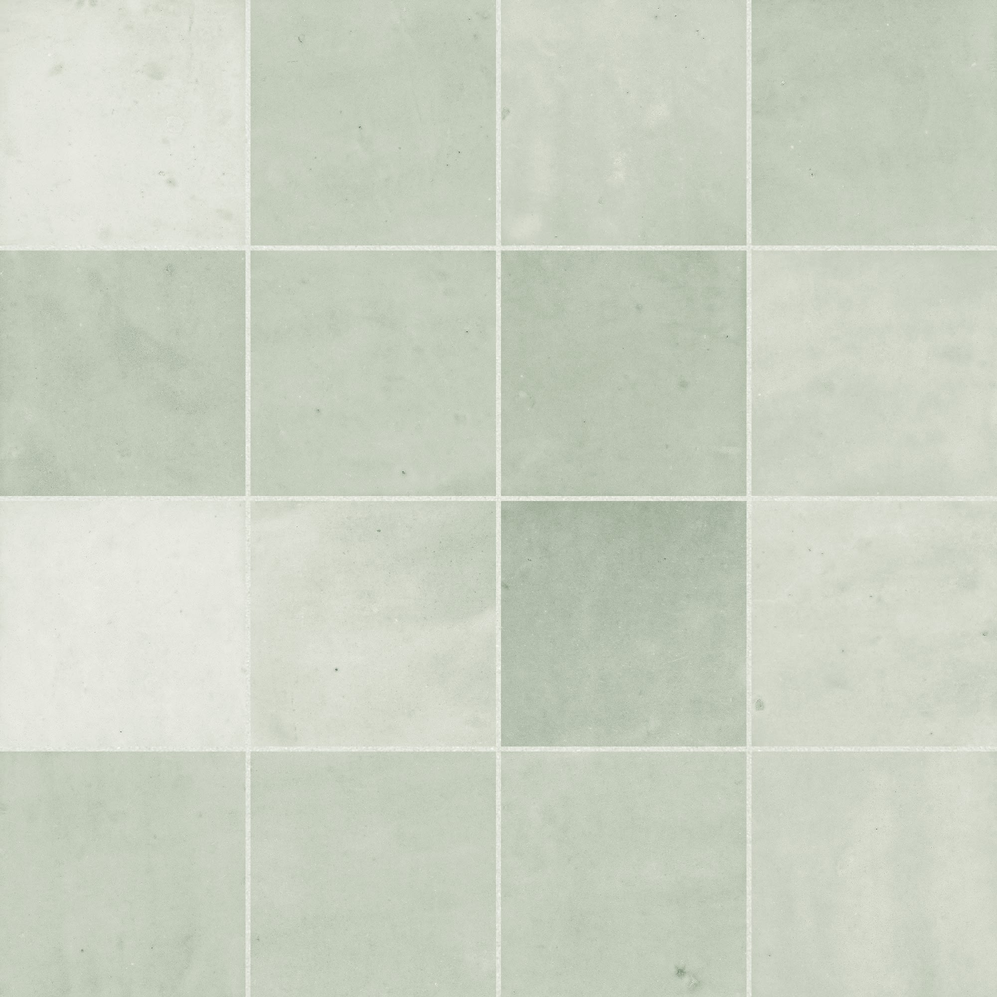 Carrelage effet Zellige Vert Menthe 10,7x10,7x0,85 cm Samorel - Mur intérieur