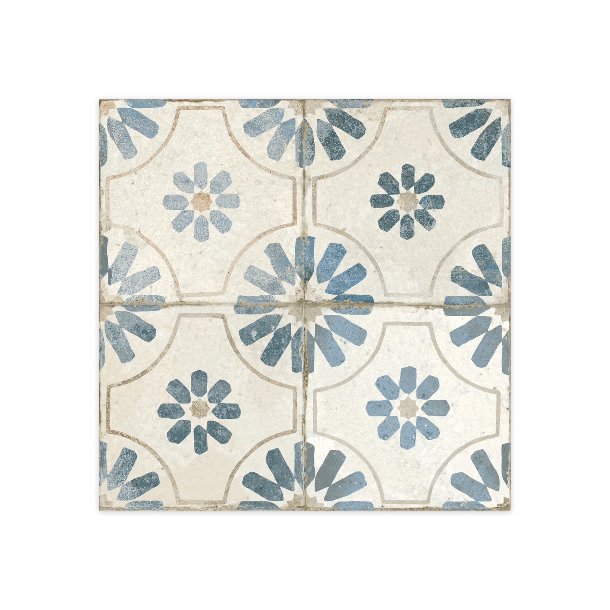 Carrelage Vintage effet Carreau ciment Bleu 45x45x0,95 cm Selvara - Sol et mur intérieur