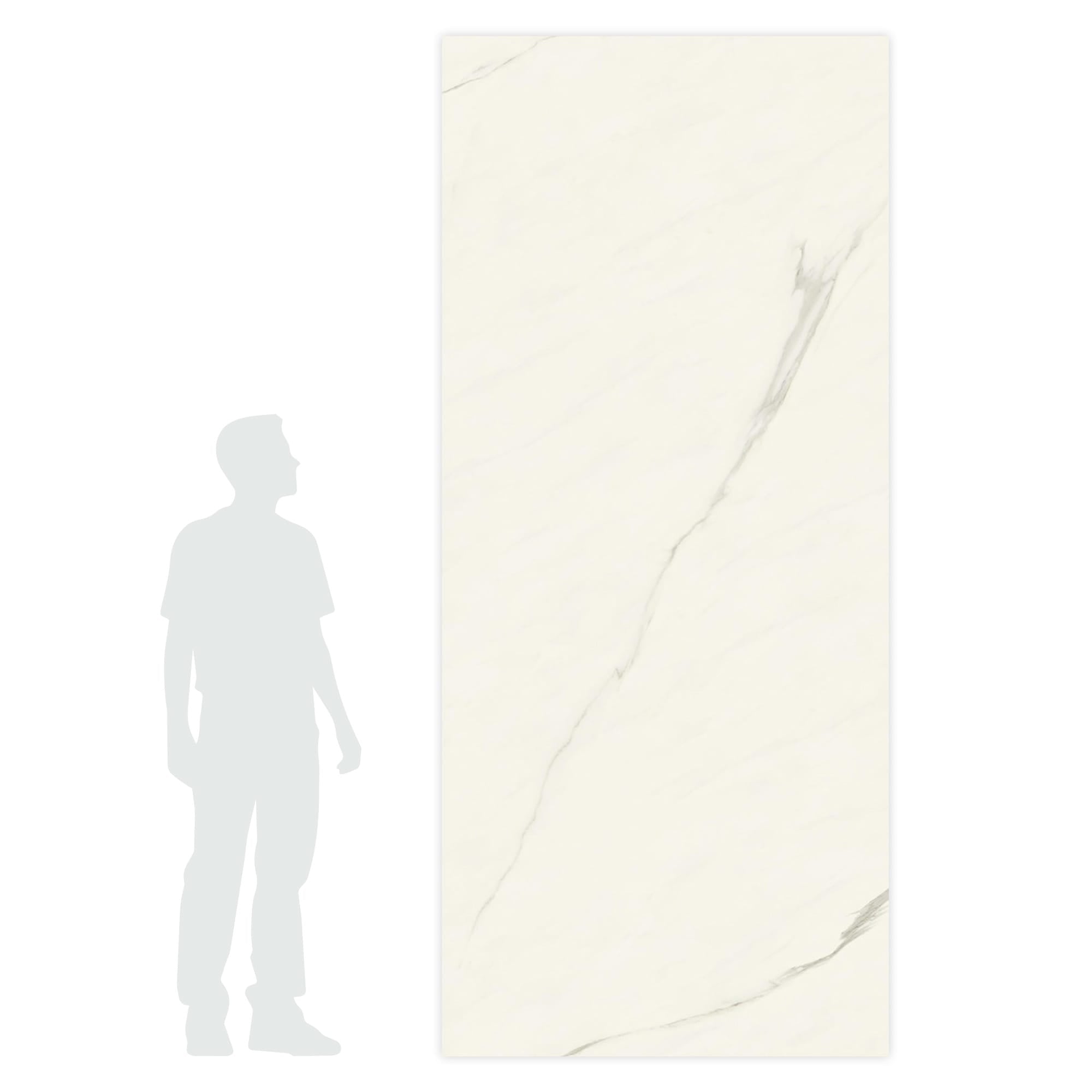 Carrelage effet Marbre Blanc Calacatta Armonia 278x120x0,6 cm Brillant Orsiano - Mur intérieur