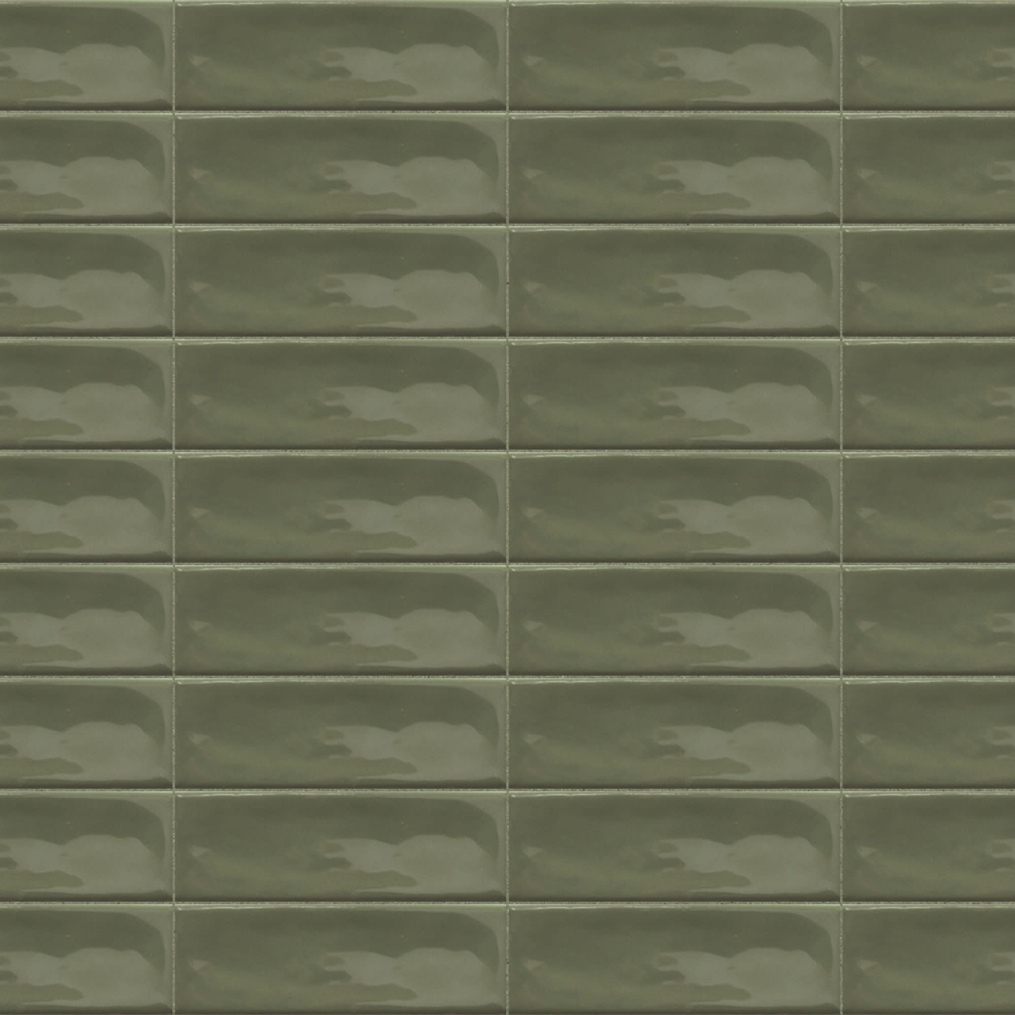 Carrelage effet Zellige Vert 14,6x4,8x0,8 cm Brillant Bravio - Mur intérieur