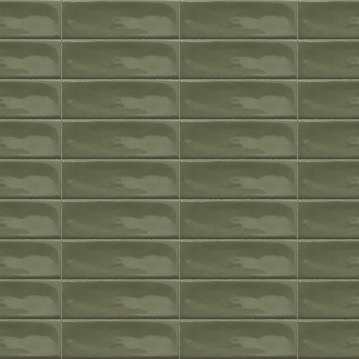 Carrelage effet Zellige Vert 14,6x4,8x0,8 cm Brillant Bravio - Mur intérieur