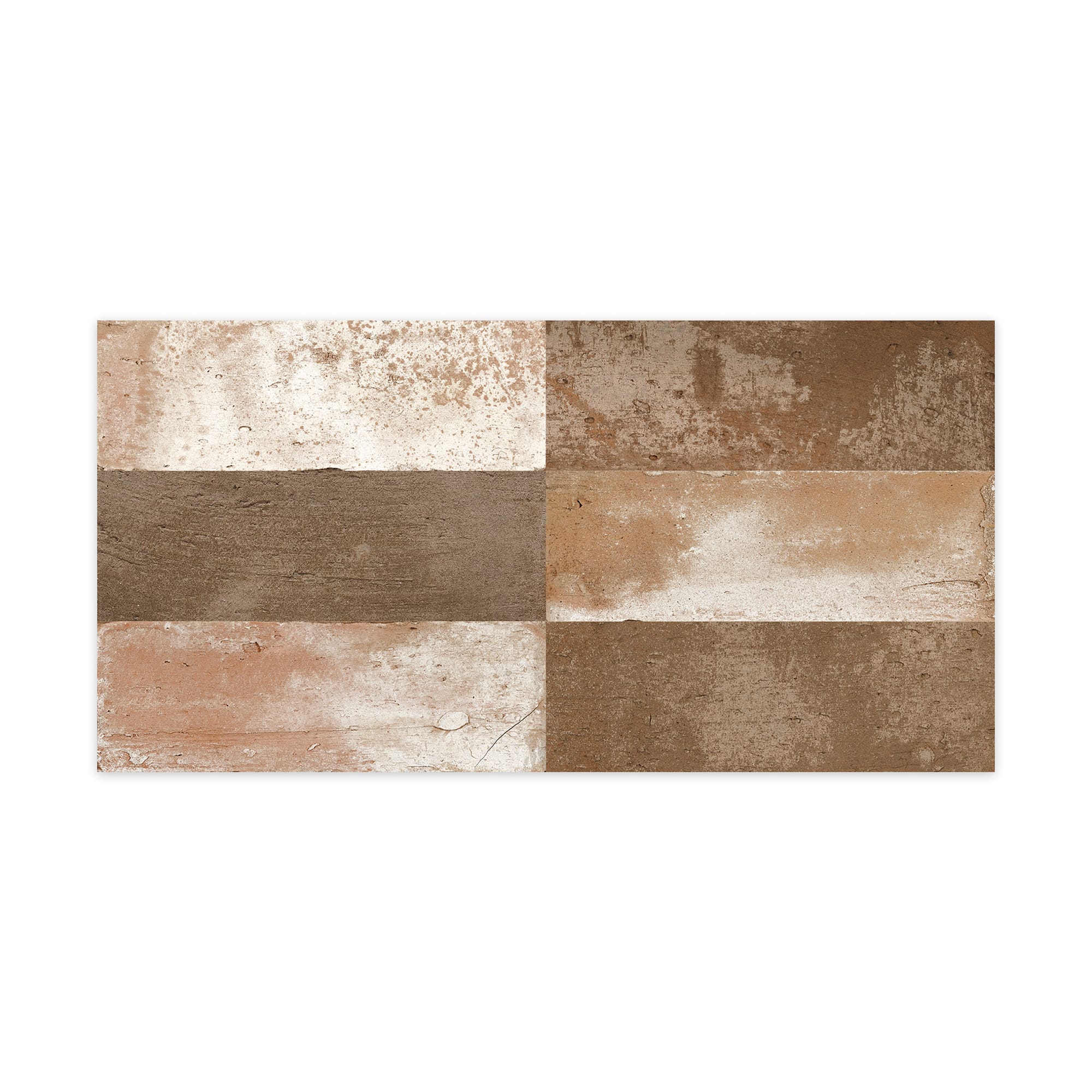 Carrelage Vintage effet Terre cuite Marron 40x20x1,03 cm Terramo - Mur intérieur