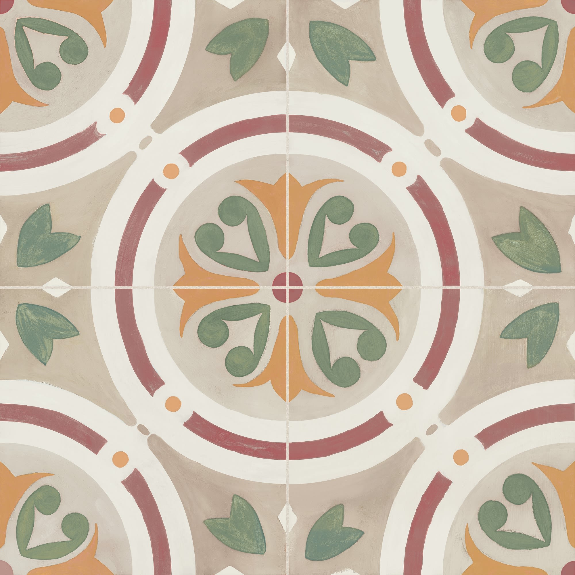 Carrelage effet Carreau ciment Saloria Greige 22,3x22,3x0,9 cm Solren - Sol et mur intérieur