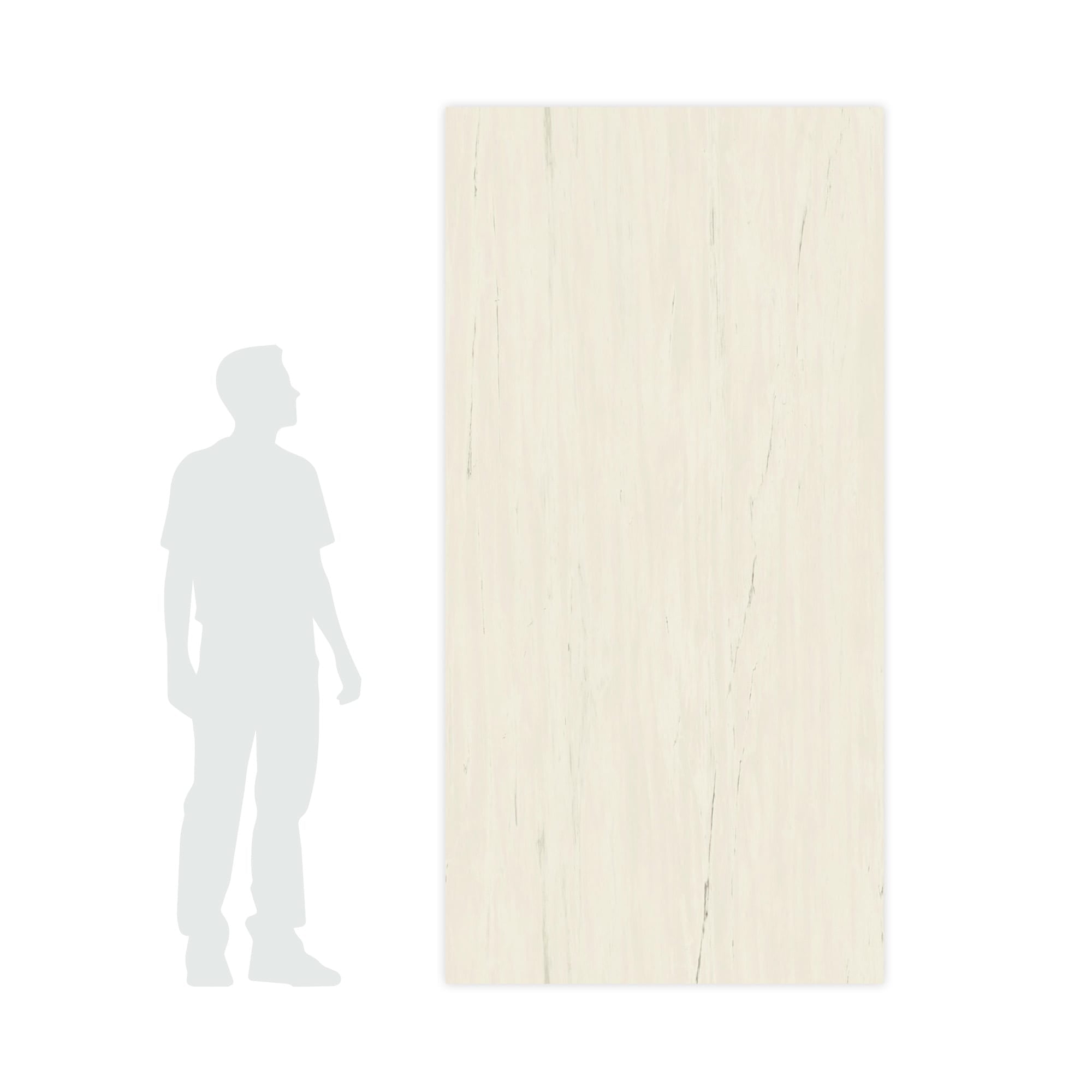 Carrelage effet Marbre Blanc Dolomite 240x120x0,9 cm Brillant Marvillo - Mur intérieur