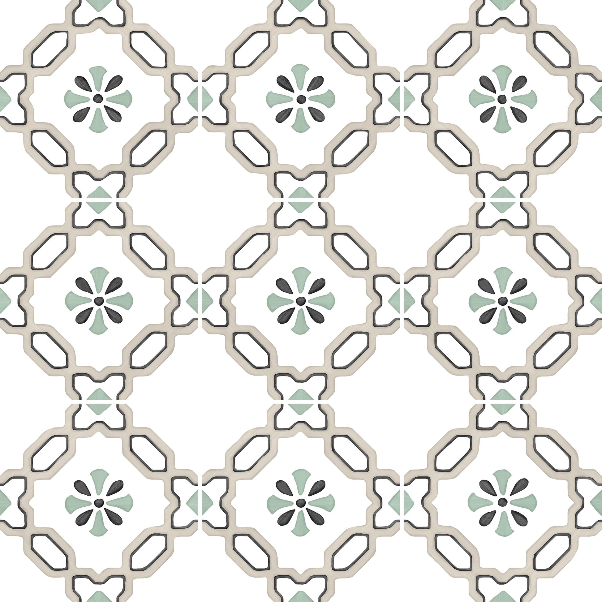 Carrelage effet Carreau ciment Marilis Beige 12,3x12,3x0,87 cm Tanerio - Sol et mur intérieur