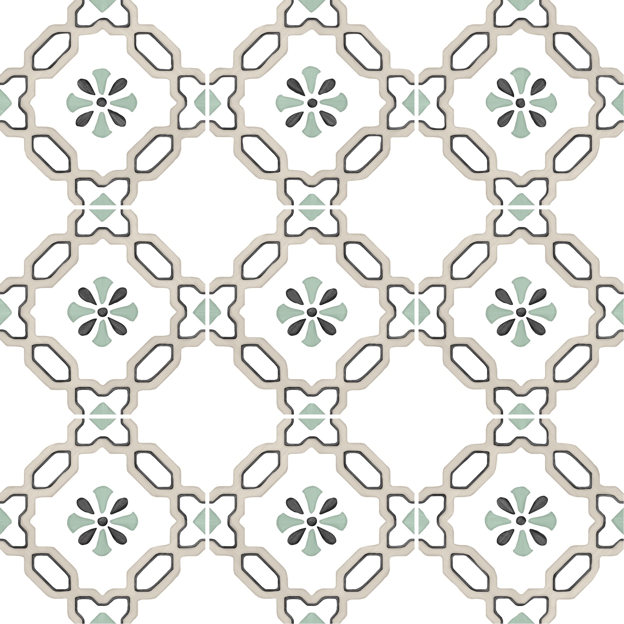 Carrelage effet Carreau ciment Marilis Beige 12,3x12,3x0,87 cm Tanerio - Sol et mur intérieur