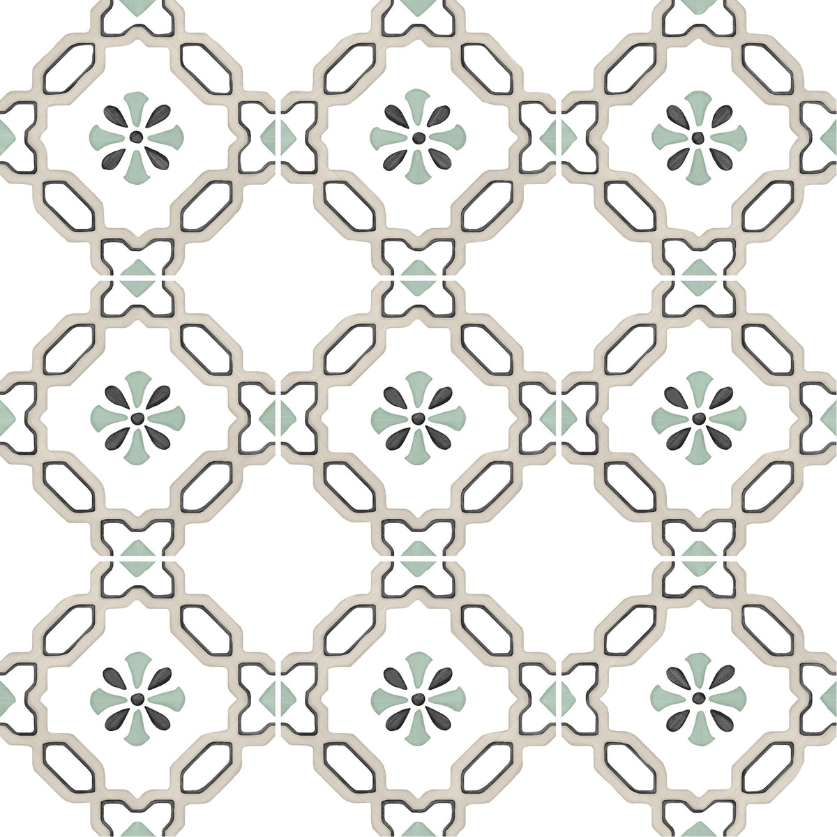 Carrelage effet Carreau ciment Marilis Beige 12,3x12,3x0,87 cm Tanerio - Sol et mur intérieur