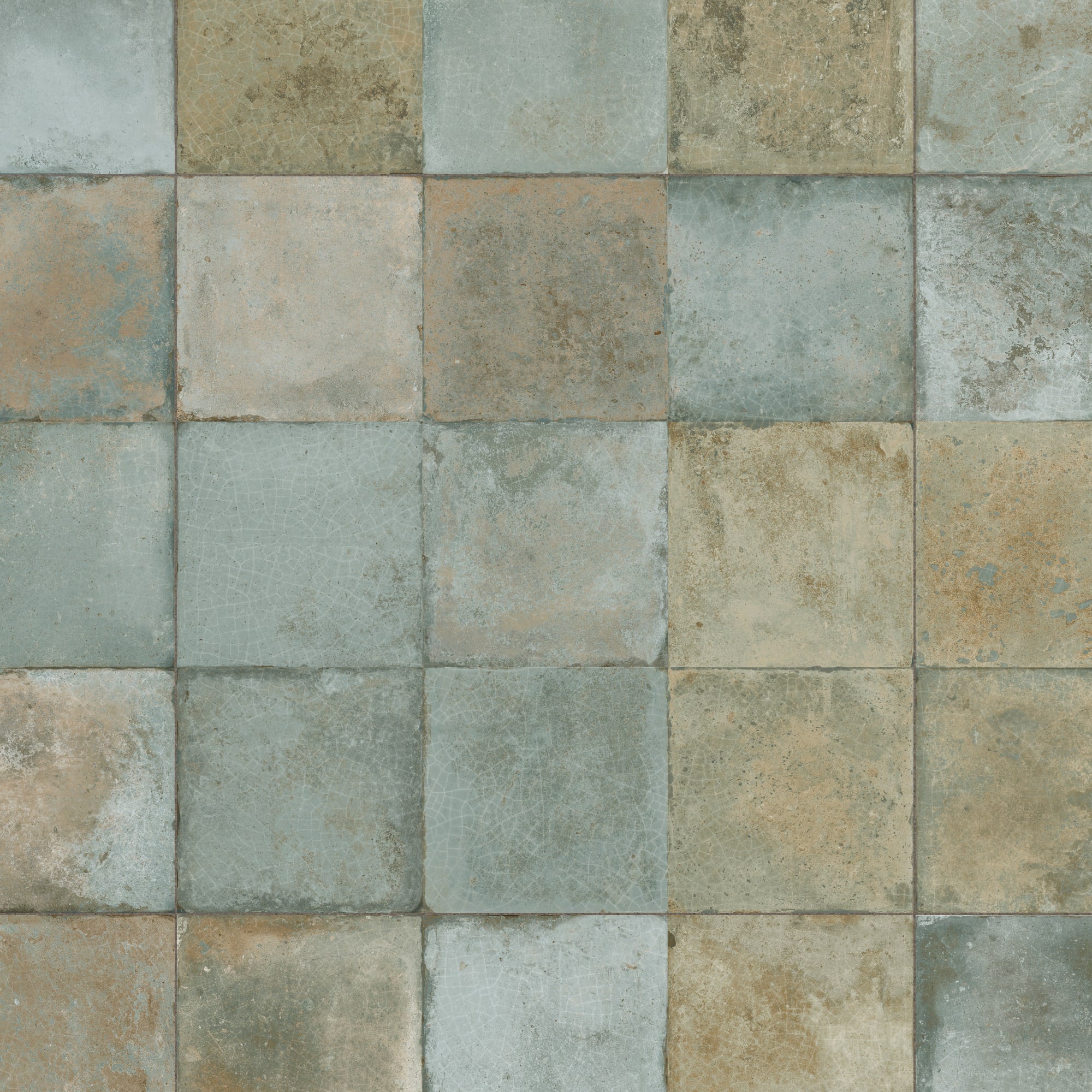 Carrelage Vintage effet Zellige Vert 33x33x0,95 cm Orelia - Sol et mur intérieur