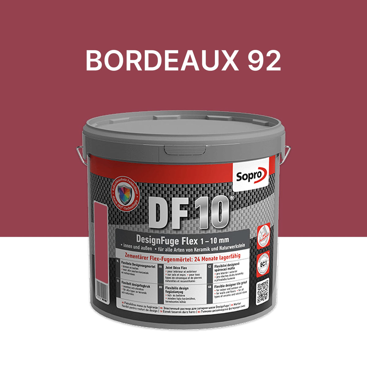 Joint carrelage salle de bains - 1 à 10 mm - Bordeaux 92 - Sopro DF 10 - 5 kg