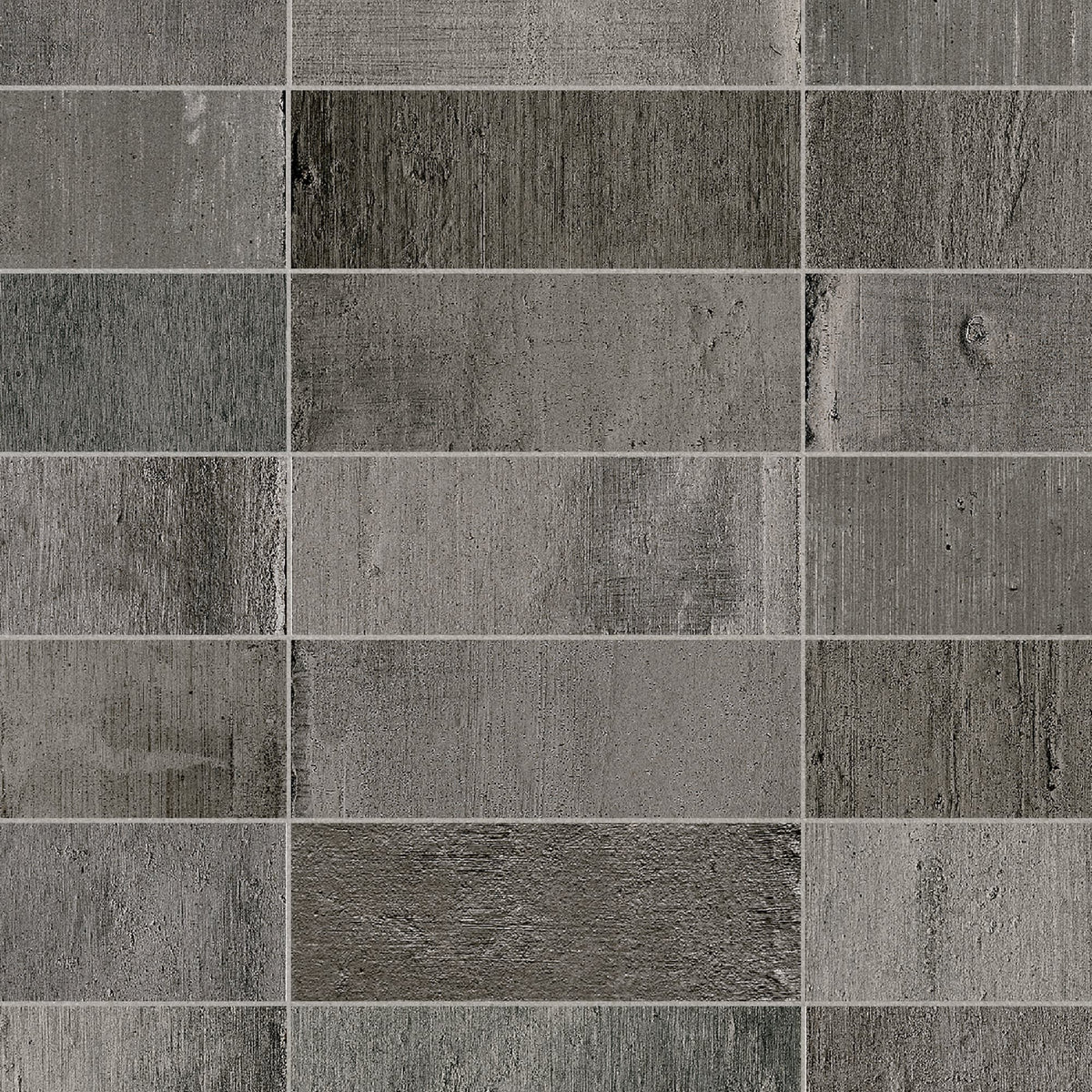Carrelage effet Zellige Gris Anthracite 24,6x6x0,85 cm Azurel - Sol et mur intérieur