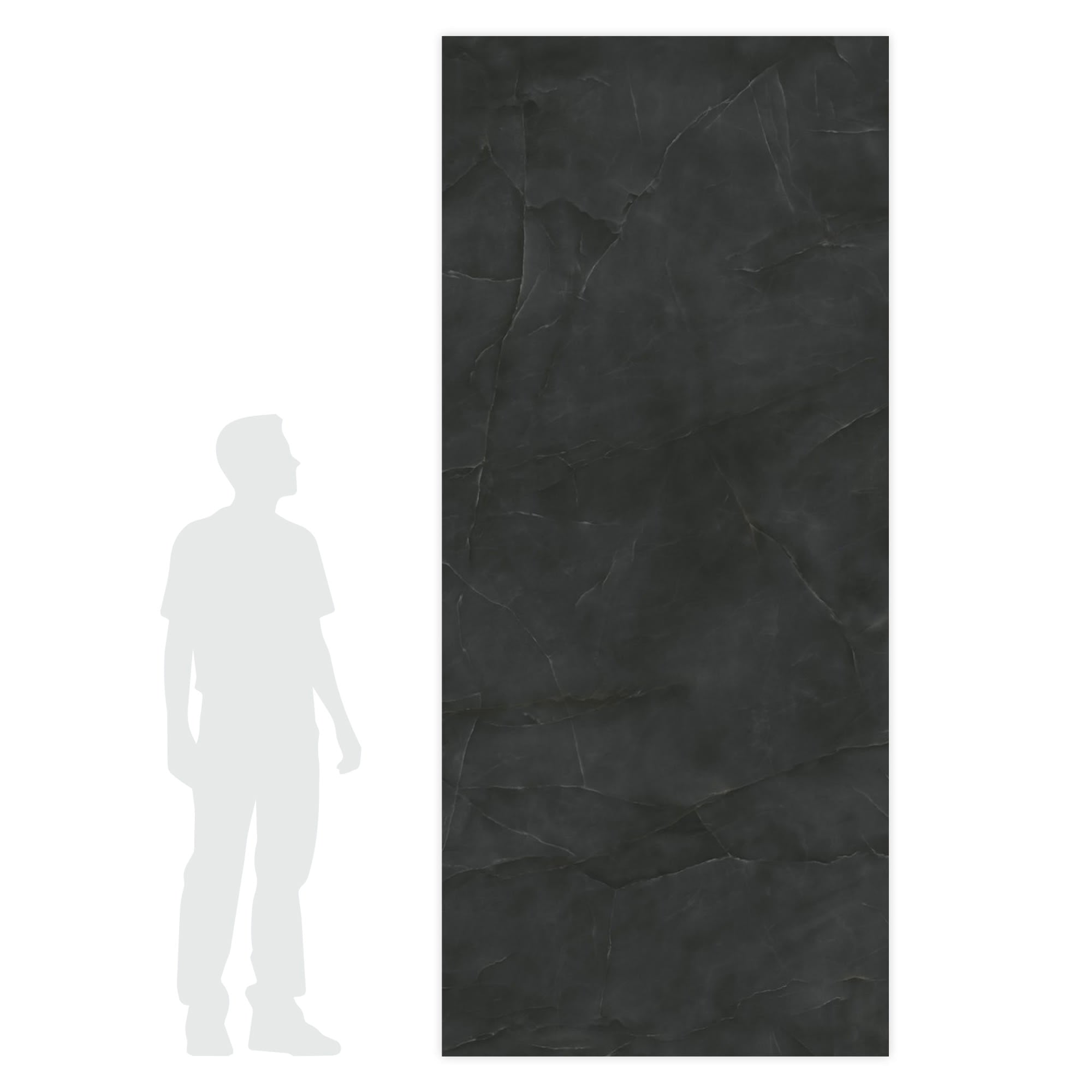 Carrelage effet Onyx Noir Obsidienne 278x120x0,6 cm Brillant Nerolio - Mur intérieur