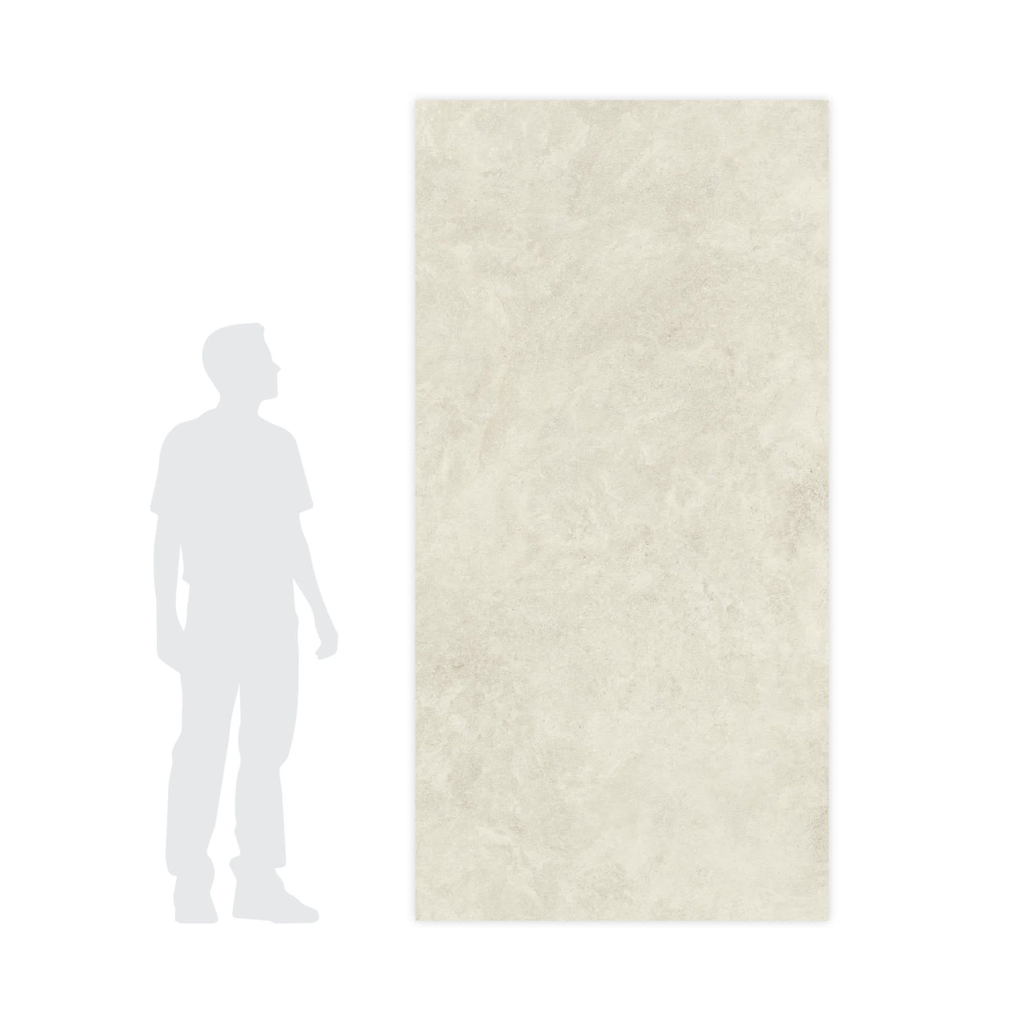 Carrelage effet Pierre Calcaire Ivoire 240x120x0,9 cm Mat Rocalta - Mur intérieur