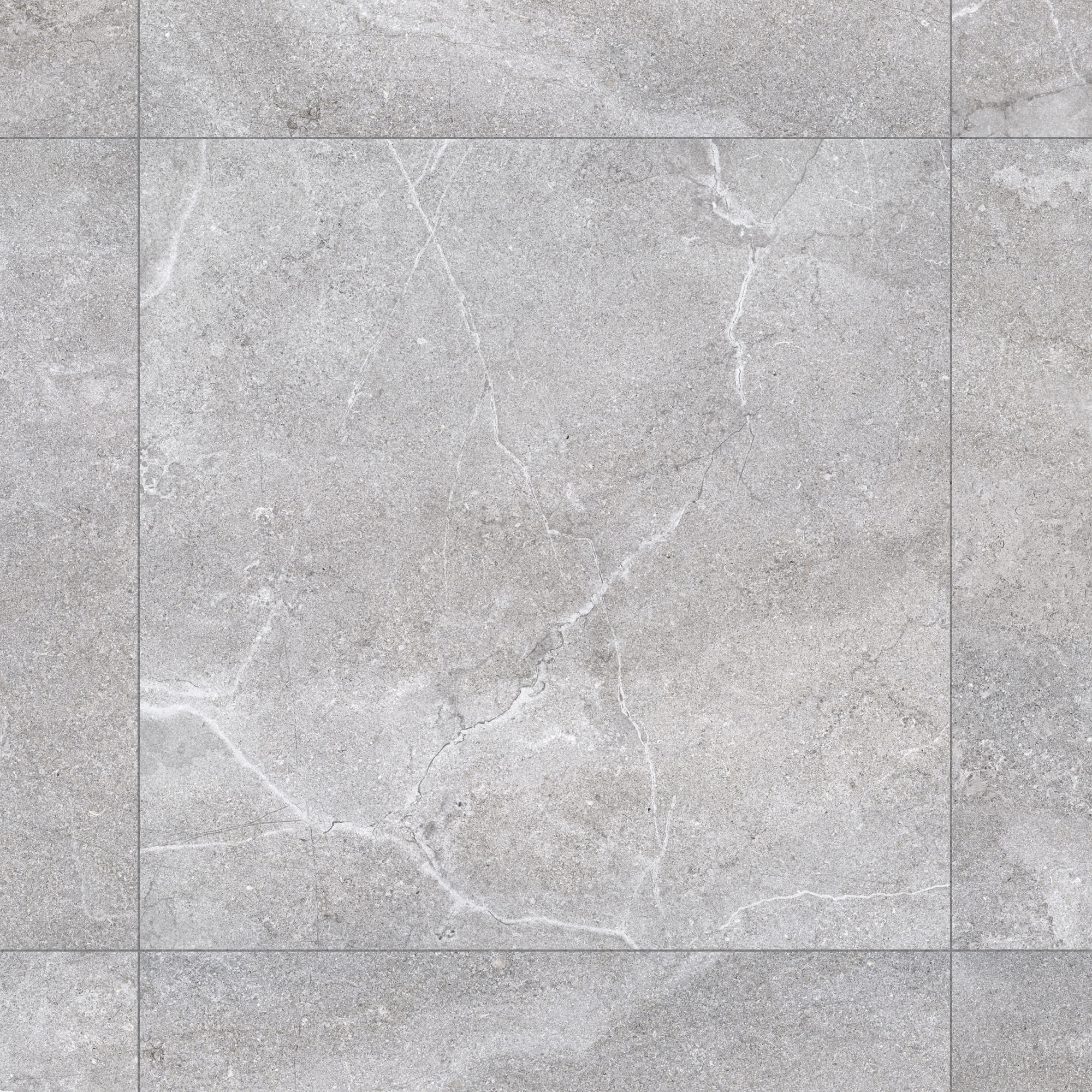 Carrelage effet Pierre Gris Silver 90x90x0,9 cm In&Out Luzerio - Sol et mur intérieur et Sol extérieur