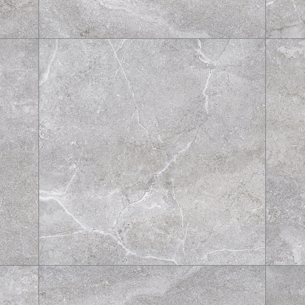 Carrelage effet Pierre Gris Silver 90x90x0,9 cm In&Out Luzerio - Sol et mur intérieur et Sol extérieur