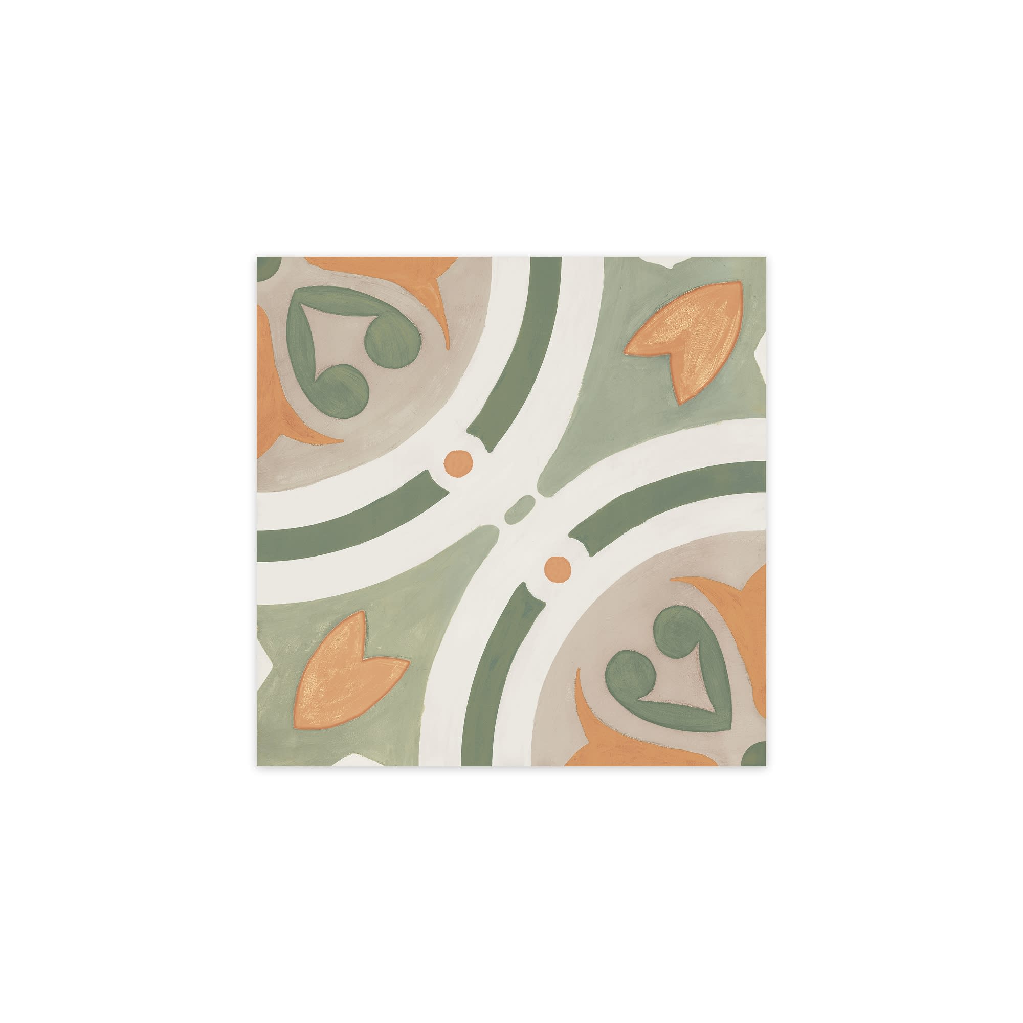 Carrelage effet Carreau ciment Saloria Vert 22,3x22,3x0,9 cm Solren - Sol et mur intérieur