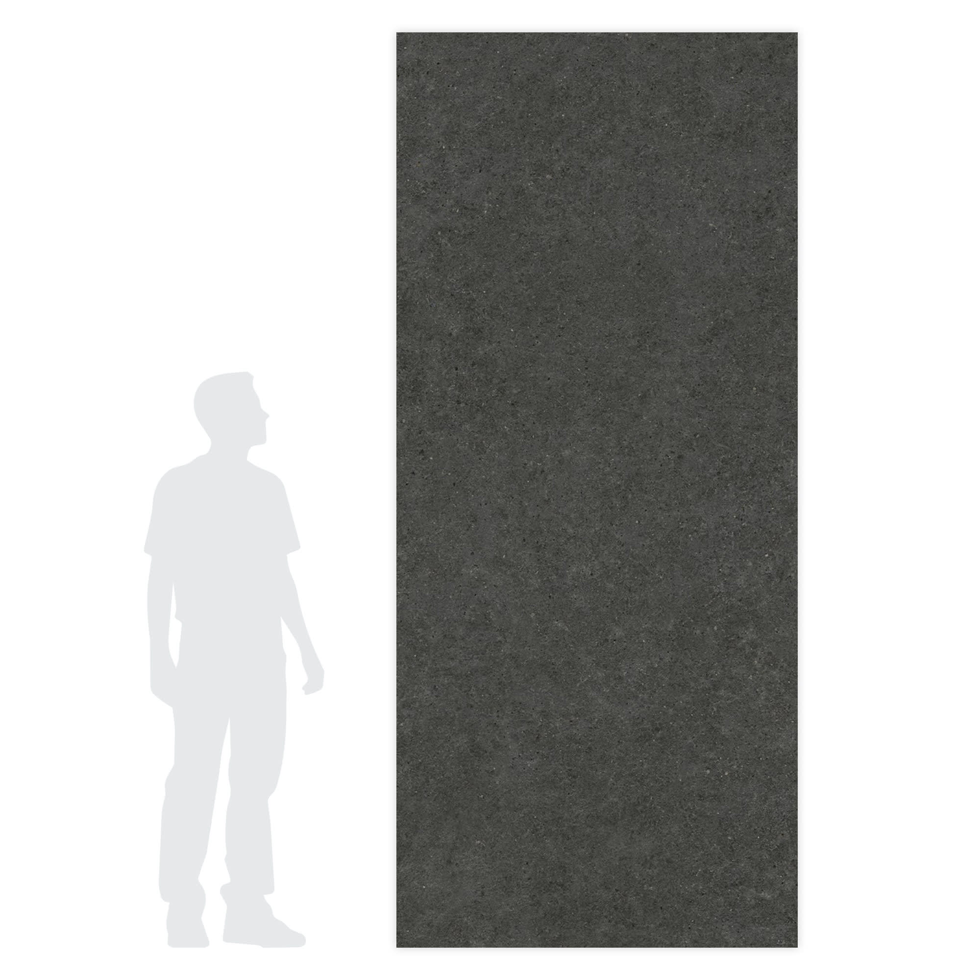 Carrelage effet Pierre Calcaire Gris Carbone 278x120x0,6 cm Mat Domella - Mur intérieur
