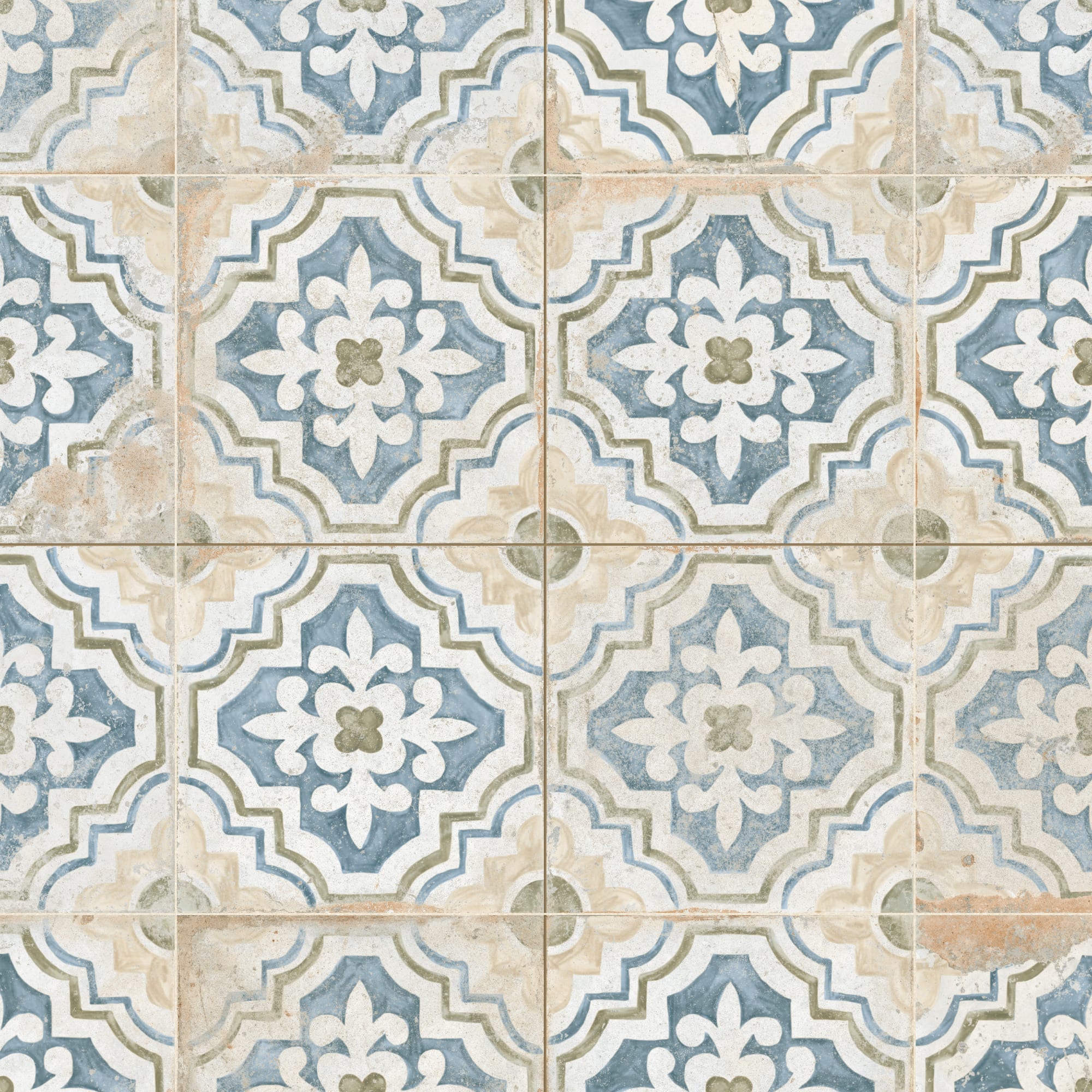 Carrelage Vintage effet Carreau ciment Multicolore Hippo 45x45x0,95 cm Velora - Sol et mur intérieur