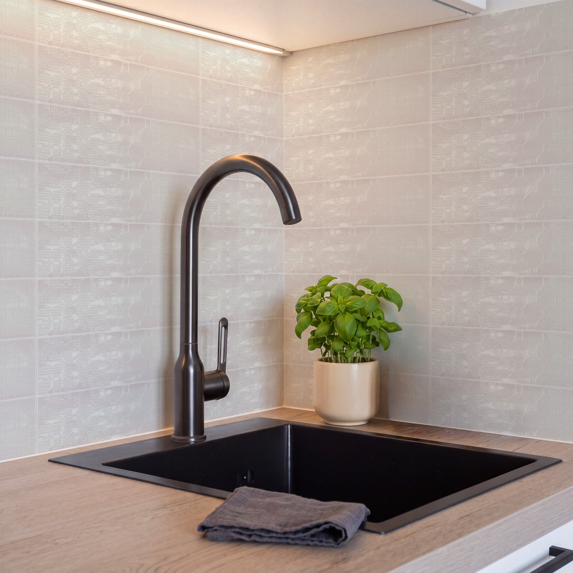 Carrelage effet Zellige Blanc 30x7,5x0,82 cm Salerno - Mur intérieur