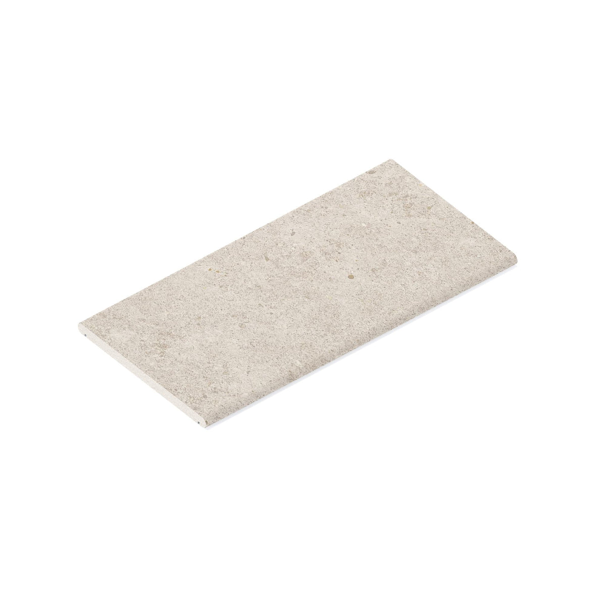 Couvertine effet Pierre Calcaire Blanc Craie 60x30x2 cm Bord 1/2 Rond Double Larmier Domella