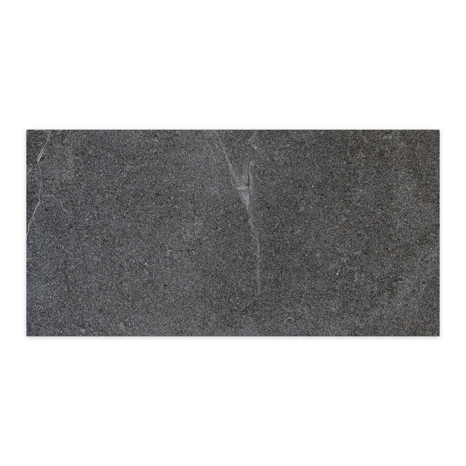 Carrelage effet Pierre Gris Anthracite 120x60x0,9 cm In&Out Luzerio - Sol et mur intérieur et Sol extérieur