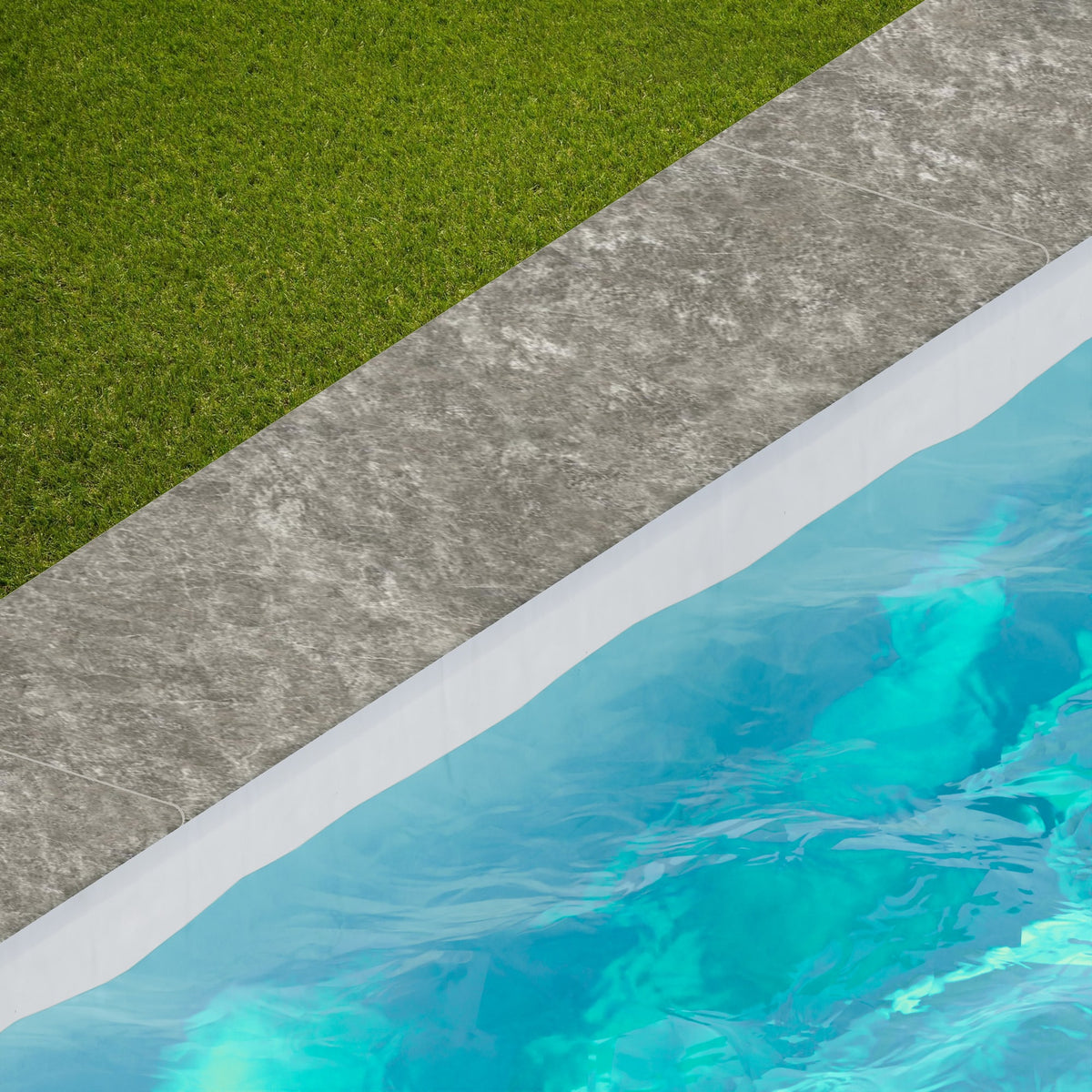 Margelle de piscine effet Marbre Gris Impérial 120x33x2 cm Bord 1/2 Rond Orsiano